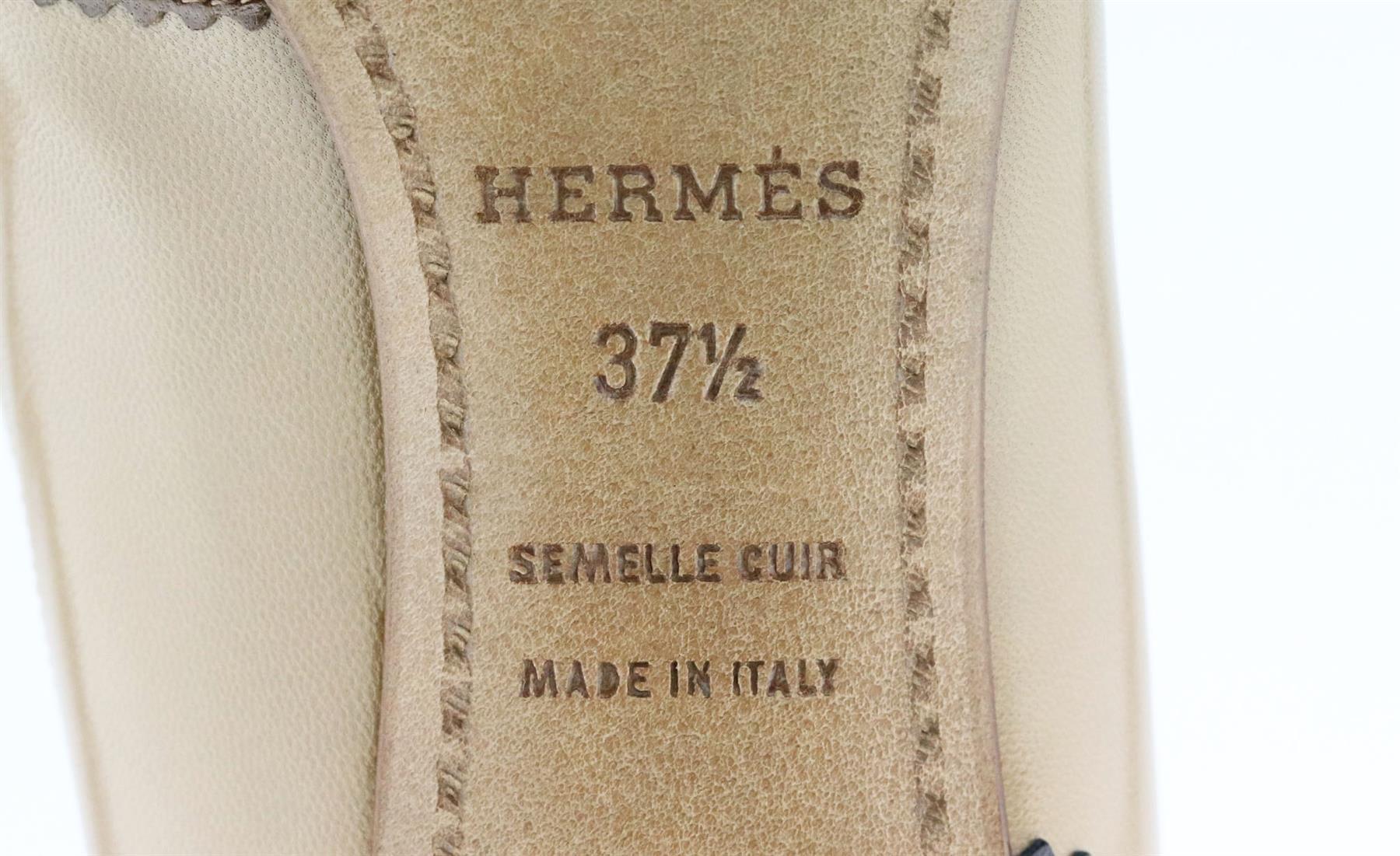 Brown Hermès Tasseled Colour Block Leather Pumps EU 37.5 UK 4.5 US 7.5     