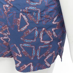 HERMES Tatersales red geometric print drawstring swimming shorts FR38 M