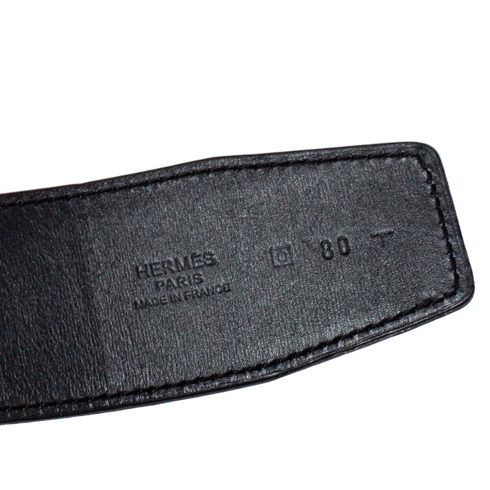 Women's Hermes Taupe/Black Swift Leather Reversible Constance Belt 80 CM