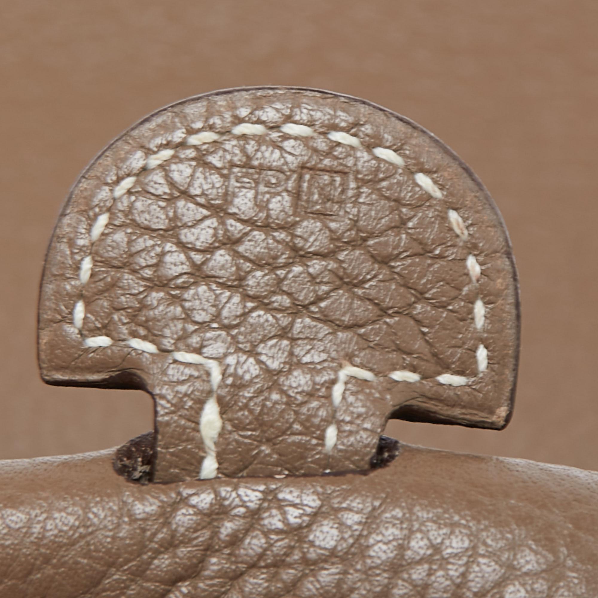 Hermes Taupe Clemence Leather Evelyne I PM Bag 1