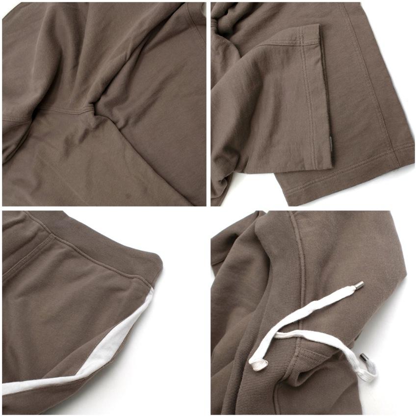 Hermes Taupe Cotton White Stripe Details Sweatpants & Hoodie - Size M/L 3