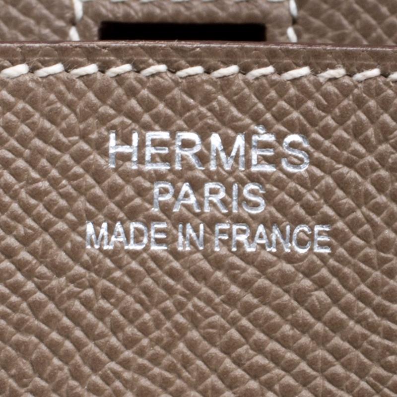 Hermes Taupe Epsom Leather Palladium Hardware Birkin 35 Bag 4