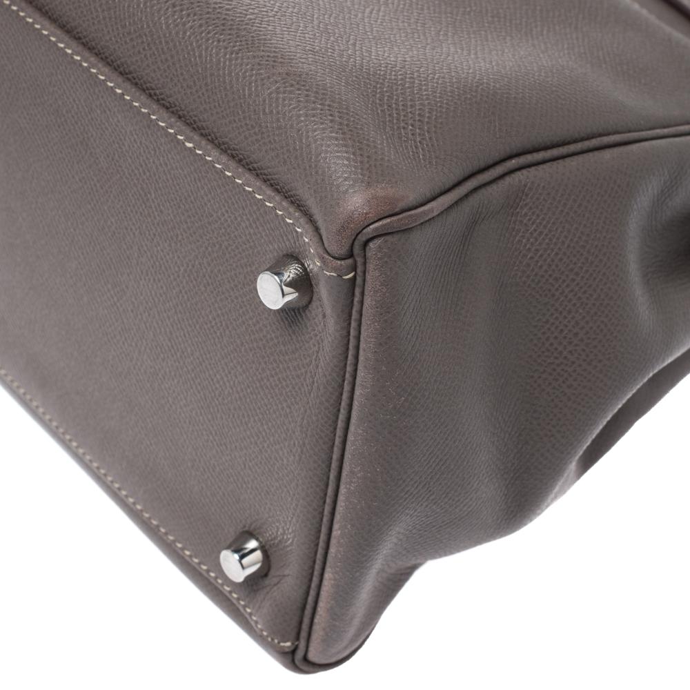 Gray Hermes Taupe Epsom Leather Palladium Hardware Kelly Retourne 35 Bag