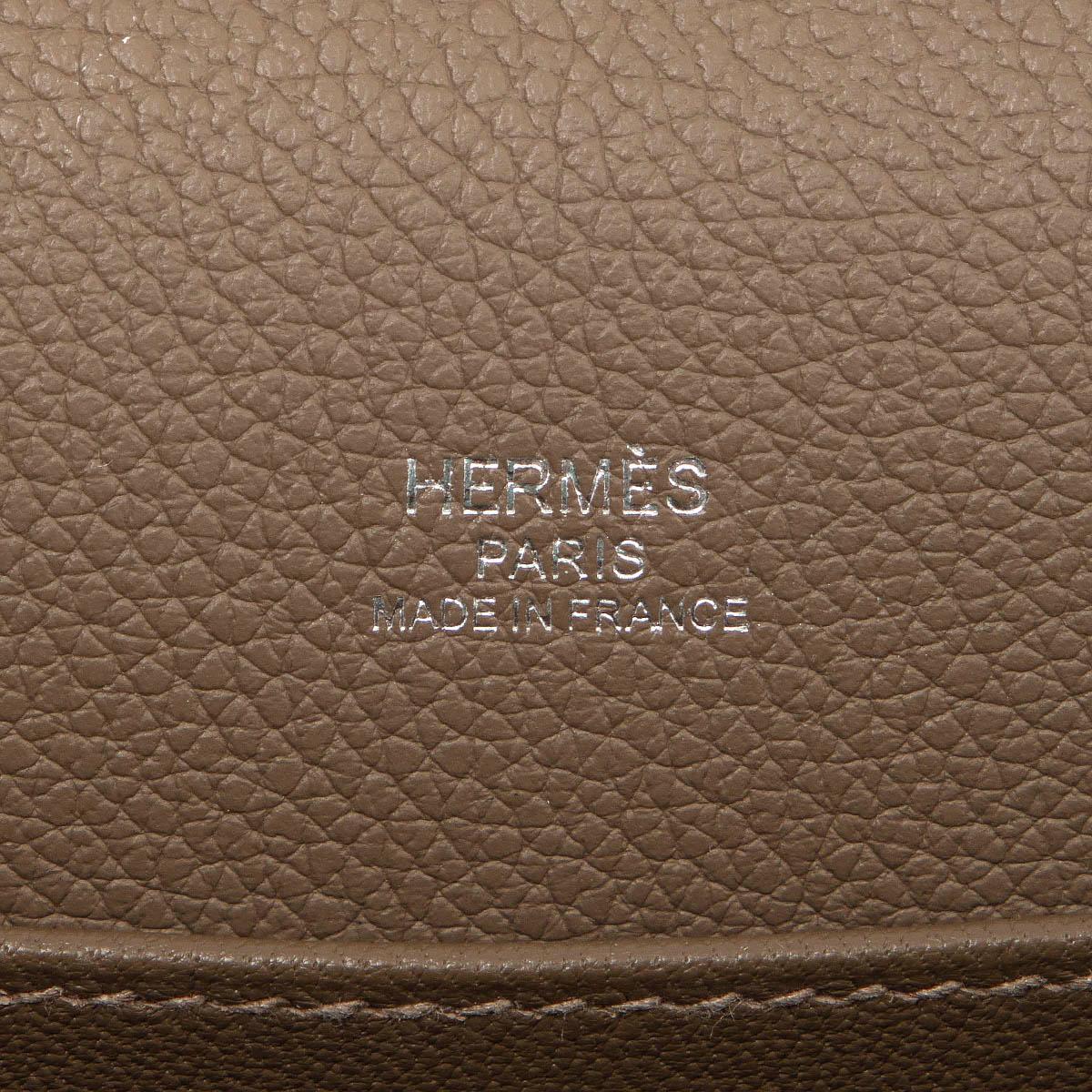 Brown HERMES taupe Evercolor leather MINI ROULIS 18 Shoulder Bag Phw For Sale
