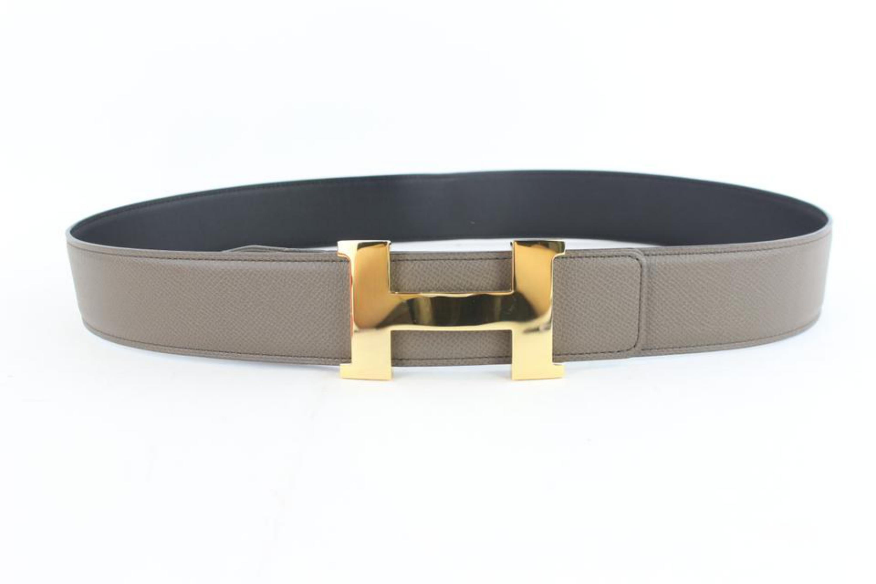 Hermès Taupe Gold 42mm Reversible H Logo Kit 11hz1126 Belt For Sale 5