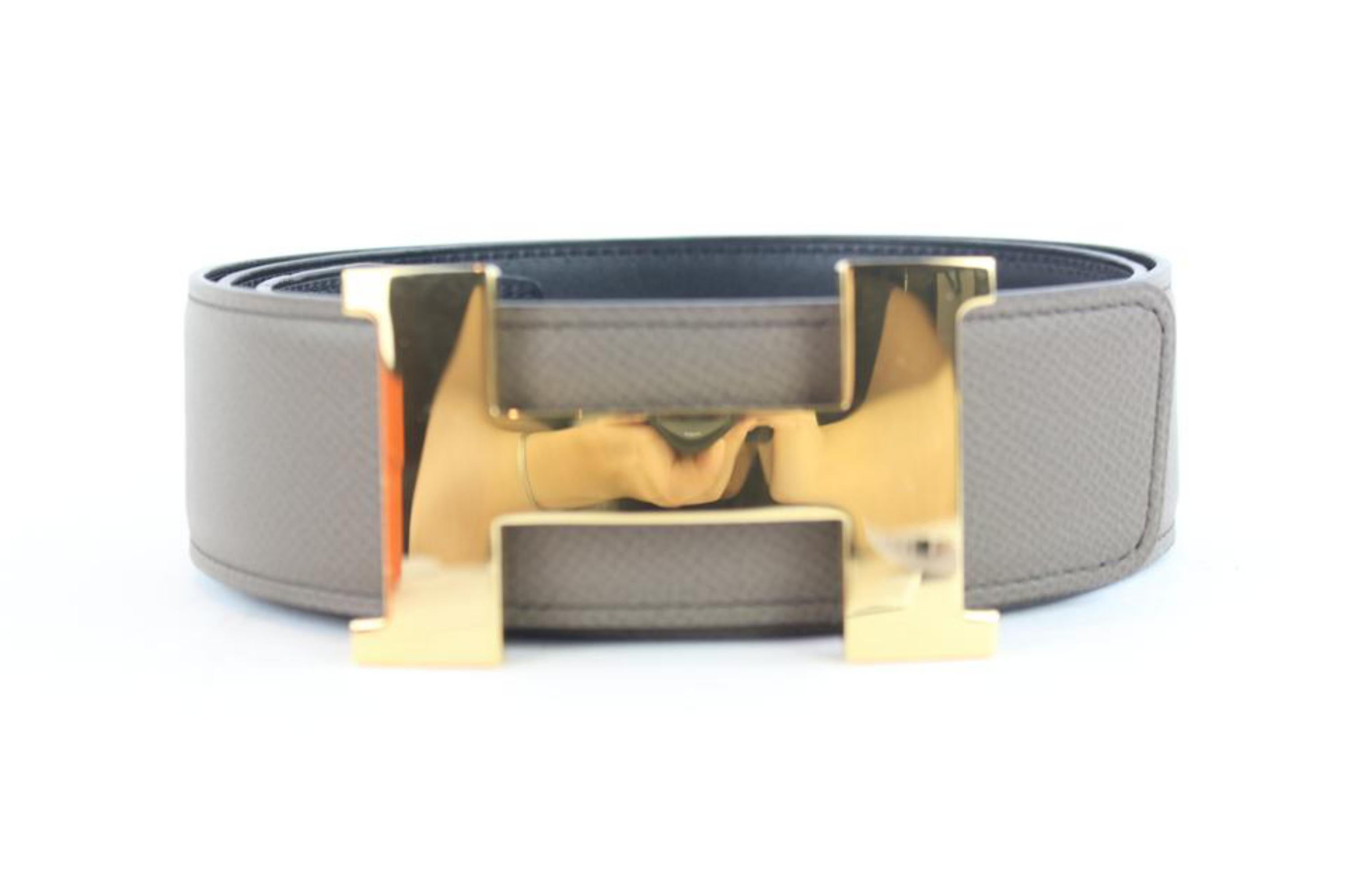 Hermès Taupe Gold 42mm Reversible H Logo Kit 11hz1126 Belt For Sale 7