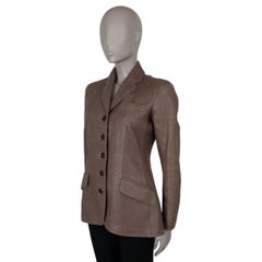 HERMES taupe leather 2010 Blazer Jacket 38 S