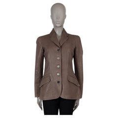HERMES taupe leather 2010 Blazer Jacket 38 S