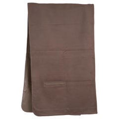 HERMES taupe leather & cashmere Shawl Scarf