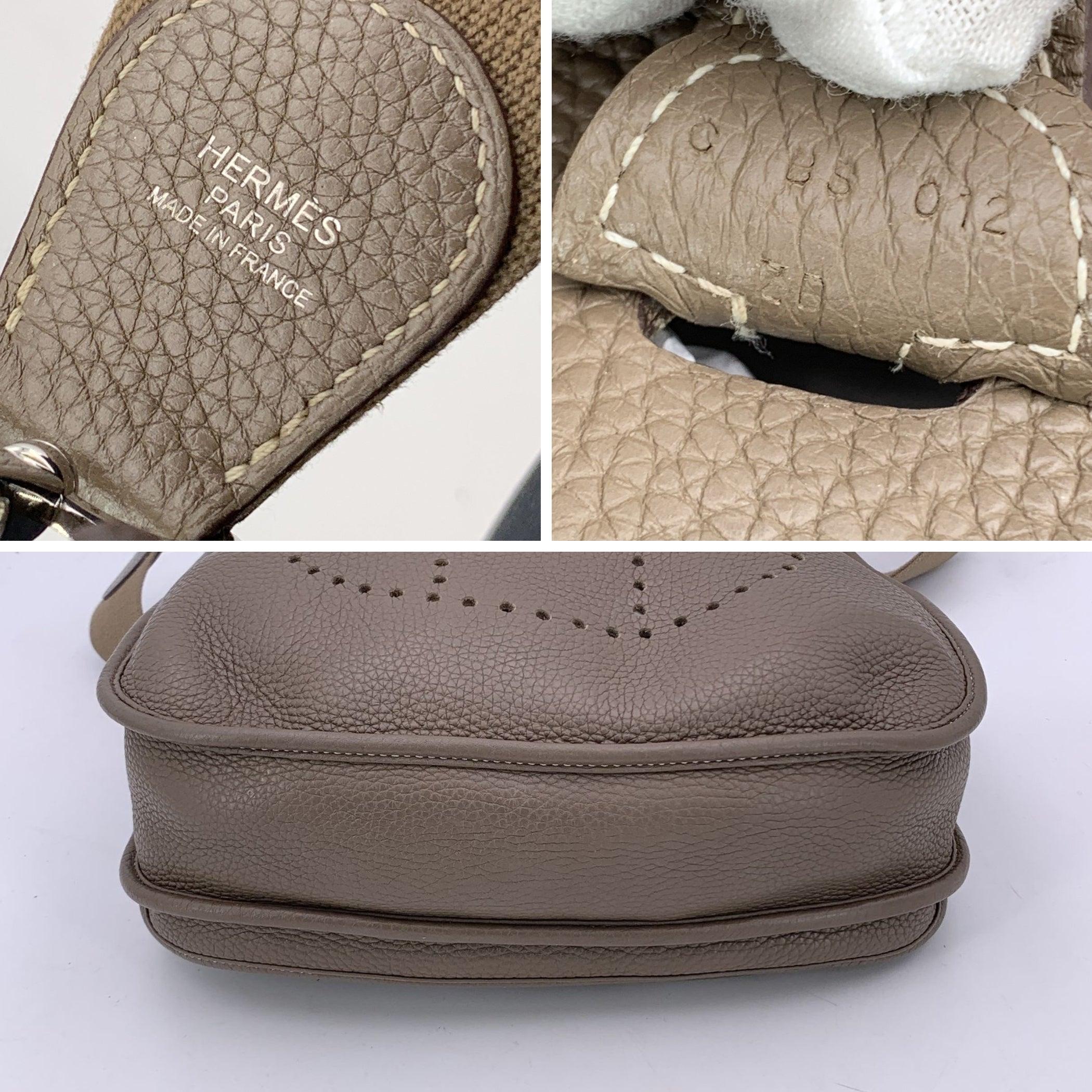 Hermes Taupe Leather Evelyne III 29 Shoulder Crossbody Bag In Good Condition In Rome, Rome