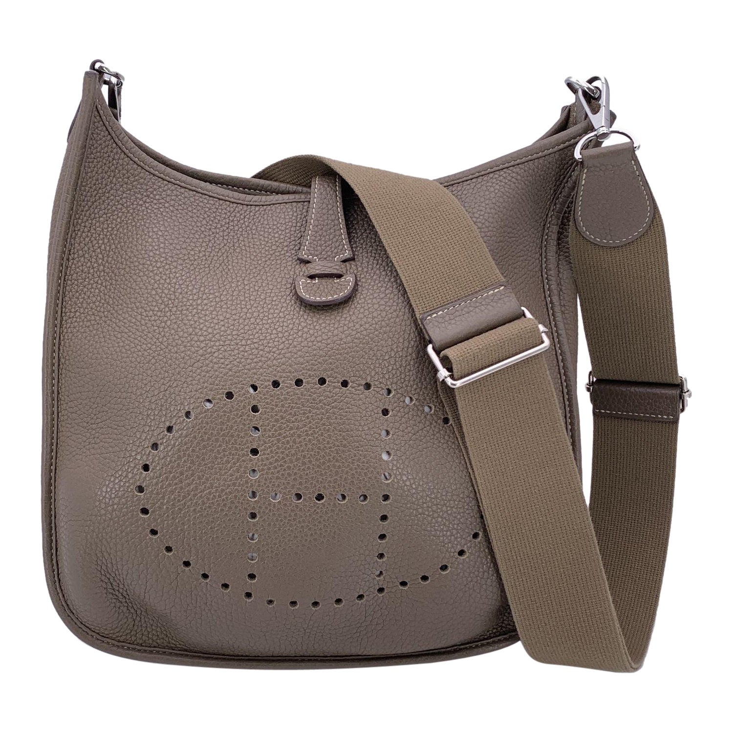 Hermes Taupe Leather Evelyne III 29 Shoulder Crossbody Bag