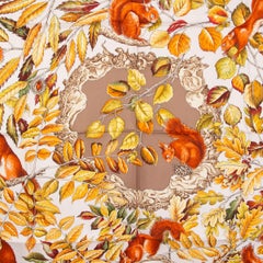 Hermes - Echarpe CASSE NOISETTE 90 en twill de soie taupe orange