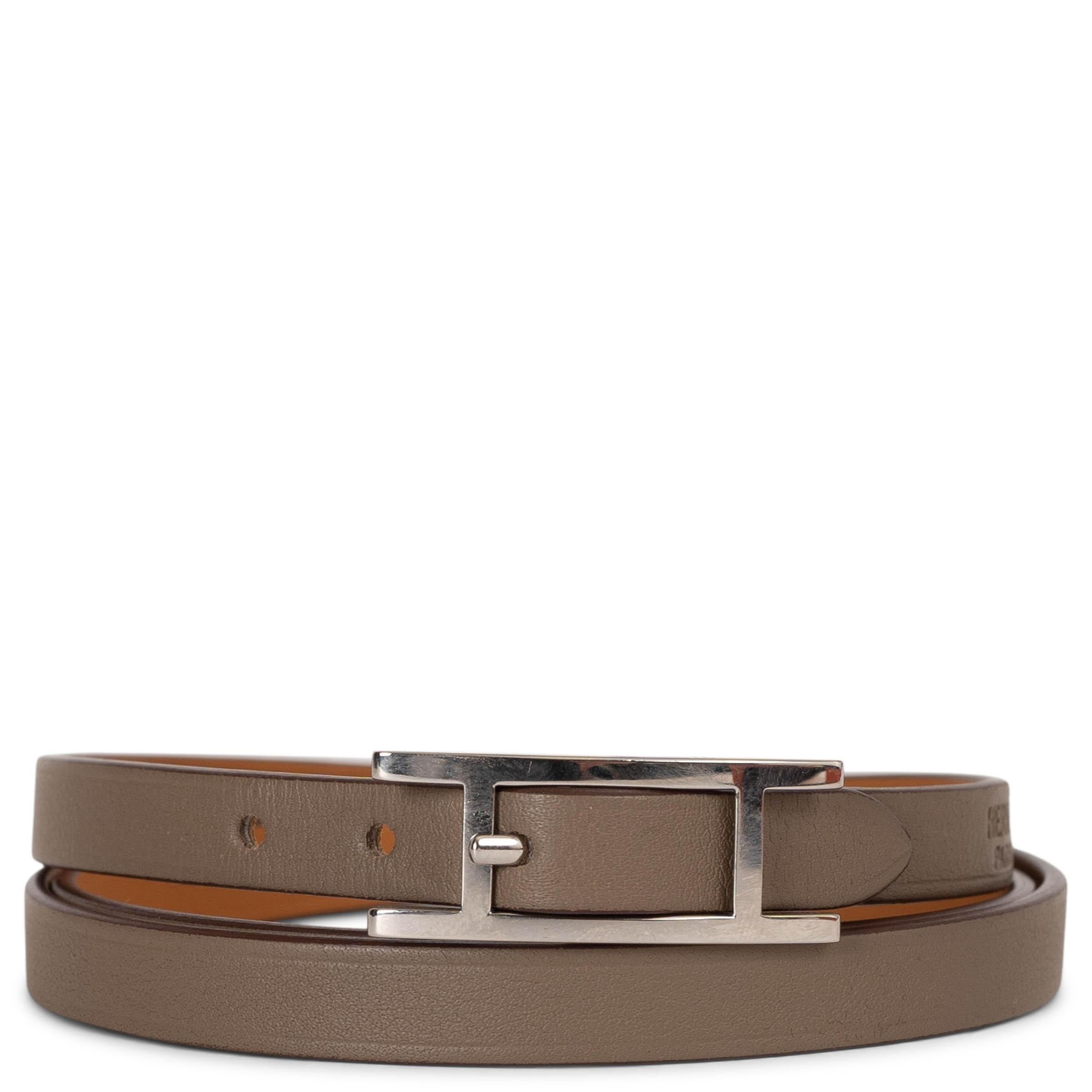 Pulsera envolvente HAPI 3 TOUR de piel Swift de color topo HERMES