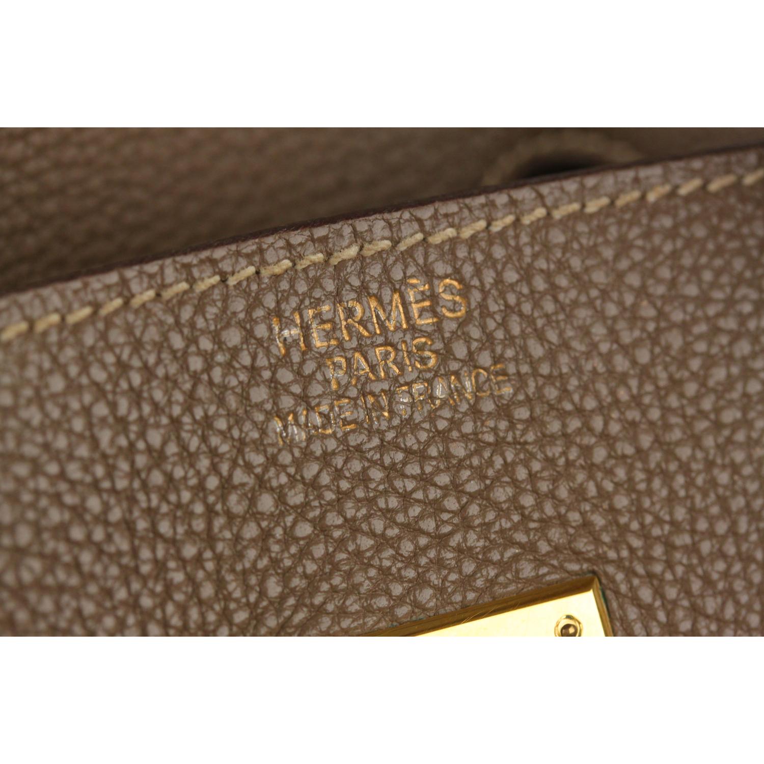 Women's Hermes Taupe Togo Leather Birkin 35 Top Handle Bag Satchel