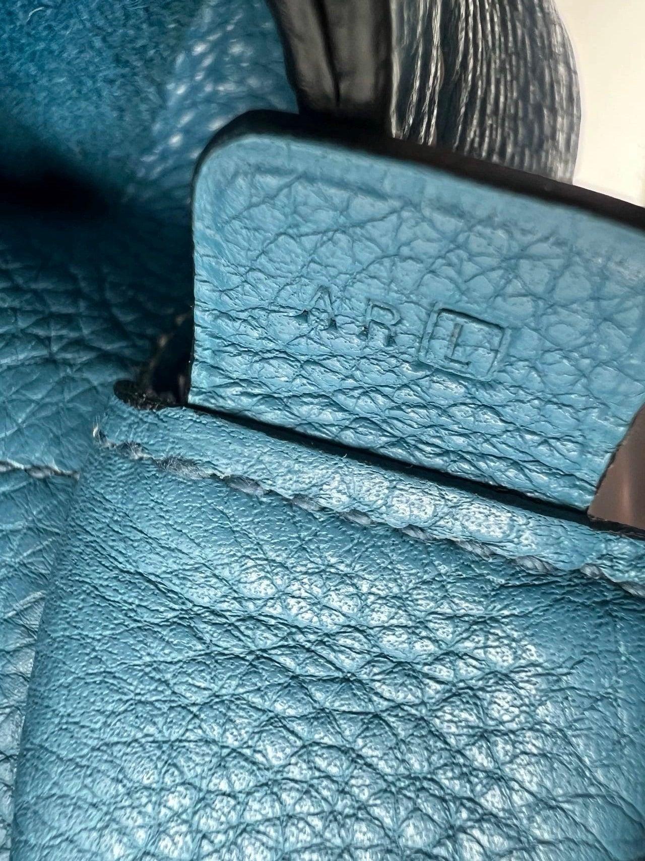 Hermès Taurillon Clemence Good News 28 PM Blue Jeans Hobo Crossbody Bag For Sale 12