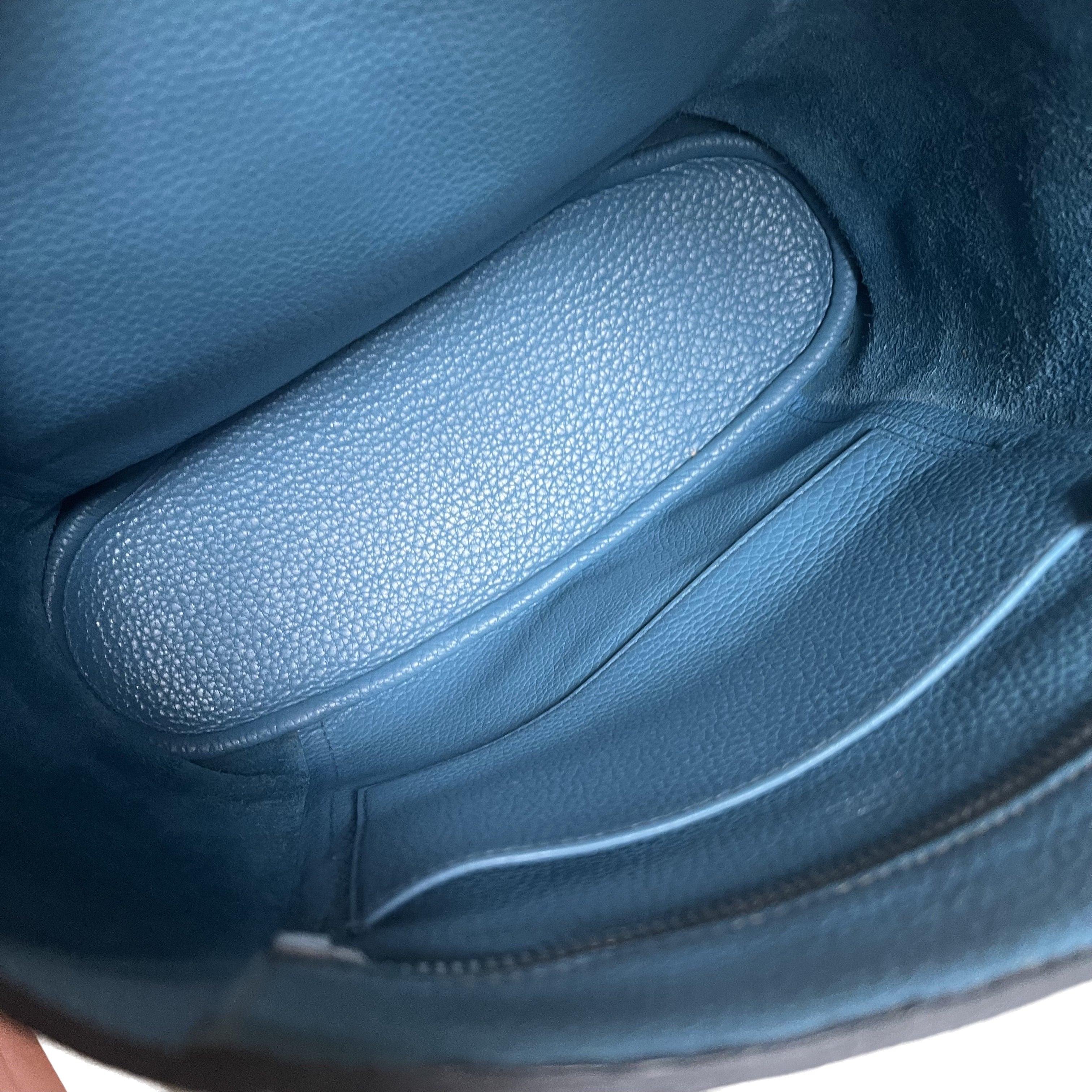 Hermès Taurillon Clemence Good News 28 PM Blue Jeans Hobo Crossbody Bag 1