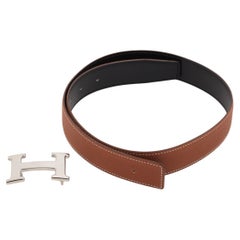 Hermès Taurillon Clemence H Belt Gold