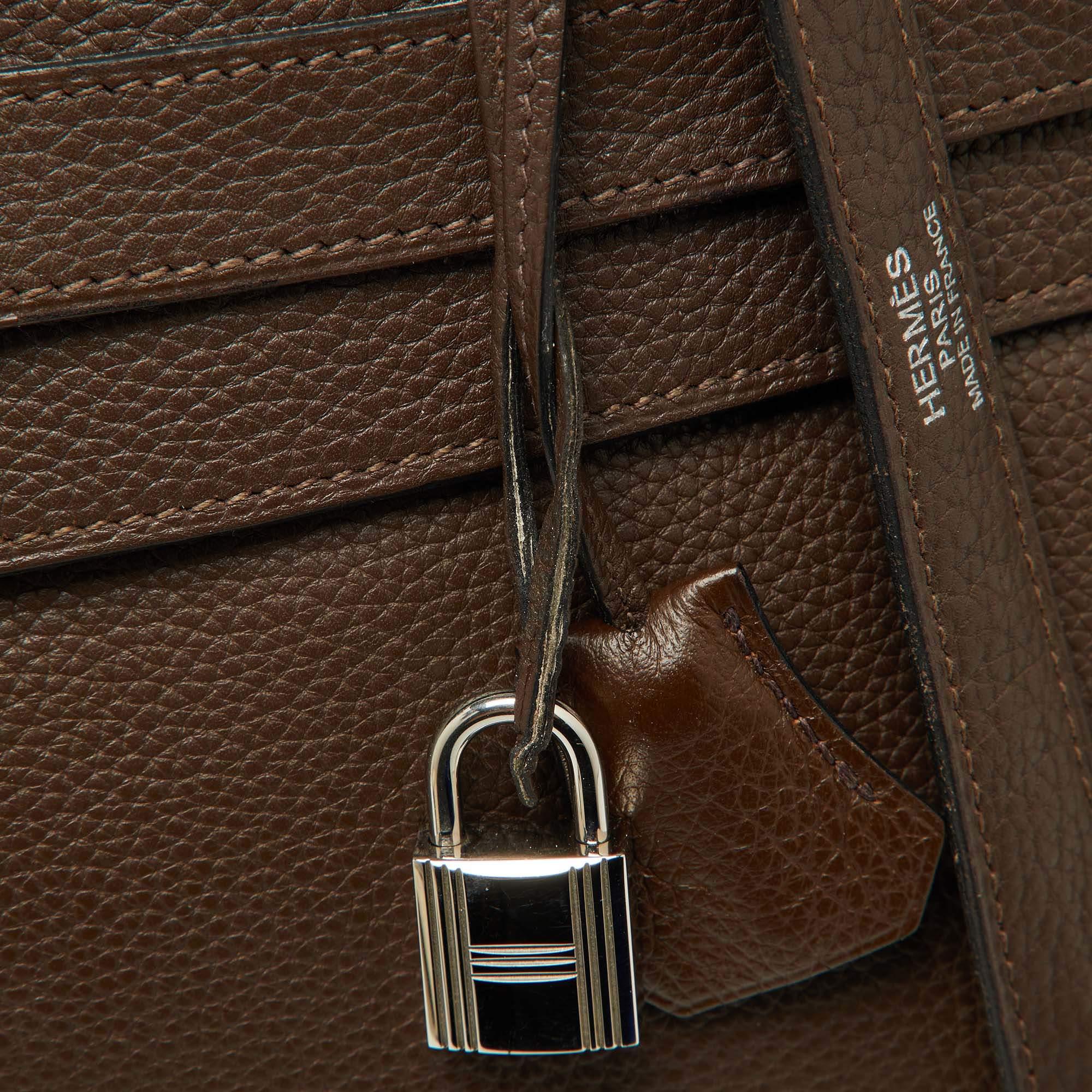 Hermes Taurillon Clemence Leather Palladium Finish Kelly Retourne 40 Bag For Sale 11