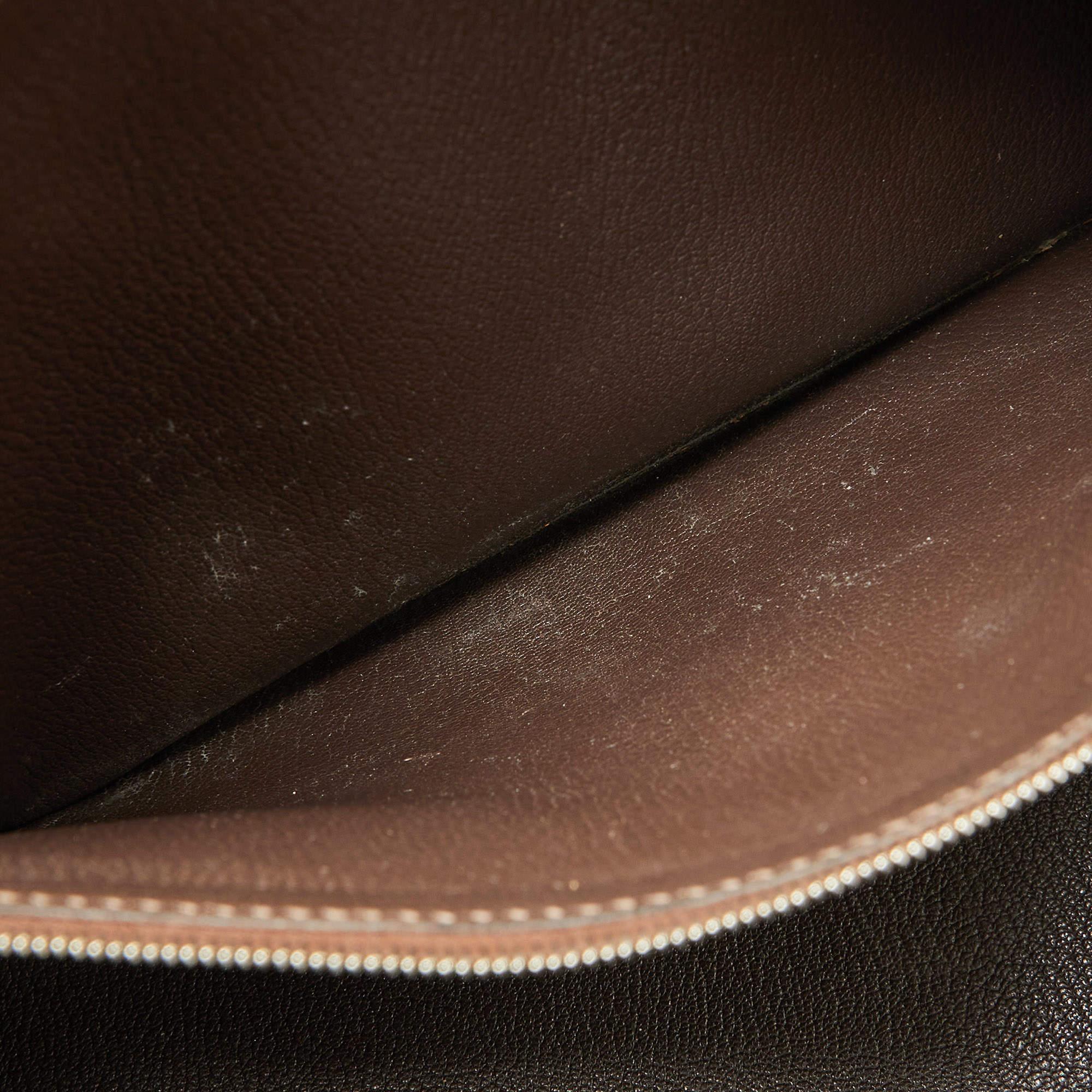 Hermes Taurillon Clemence Leather Palladium Finish Kelly Retourne 40 Bag For Sale 15