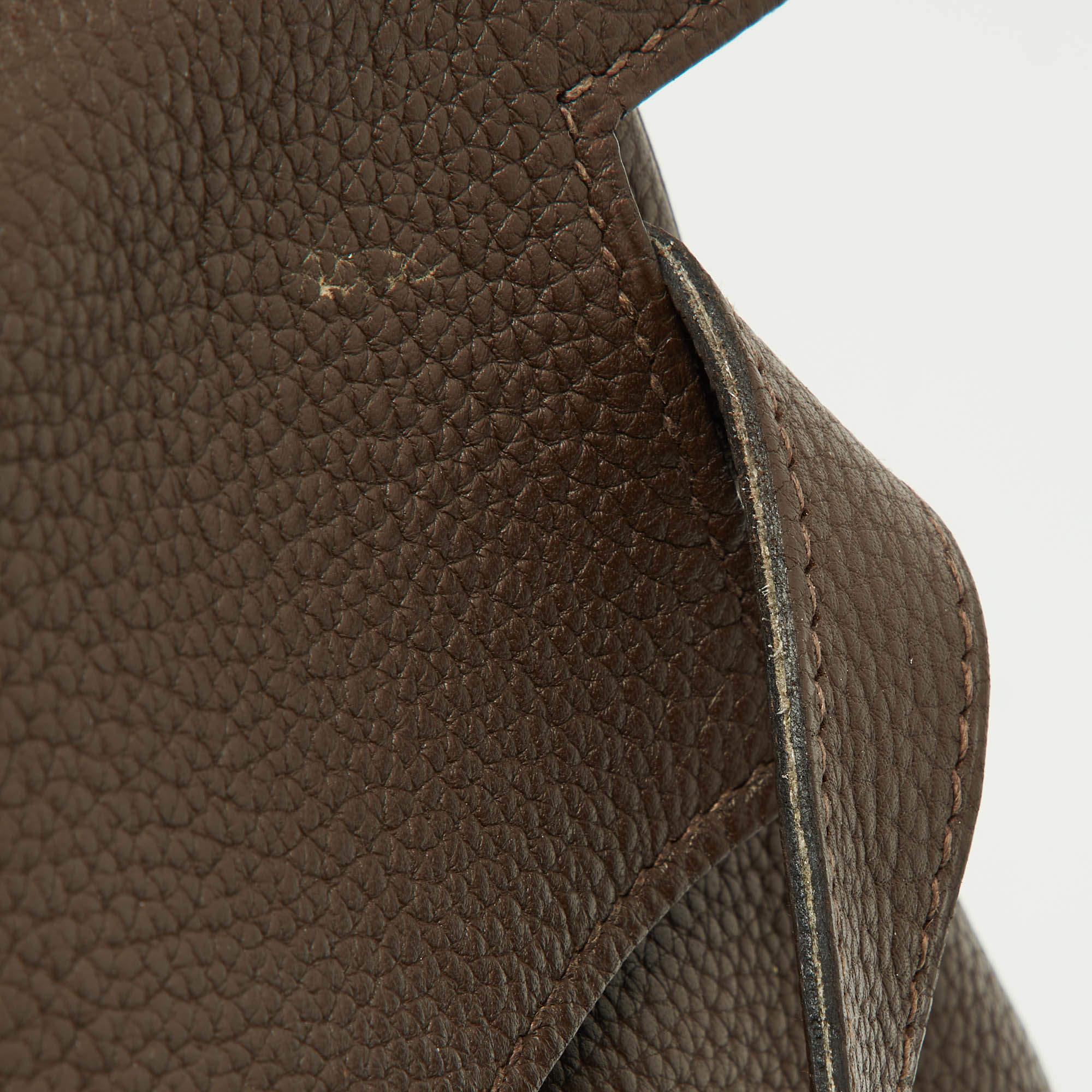 Hermes Taurillon Clemence Leather Palladium Finish Kelly Retourne 40 Bag For Sale 5