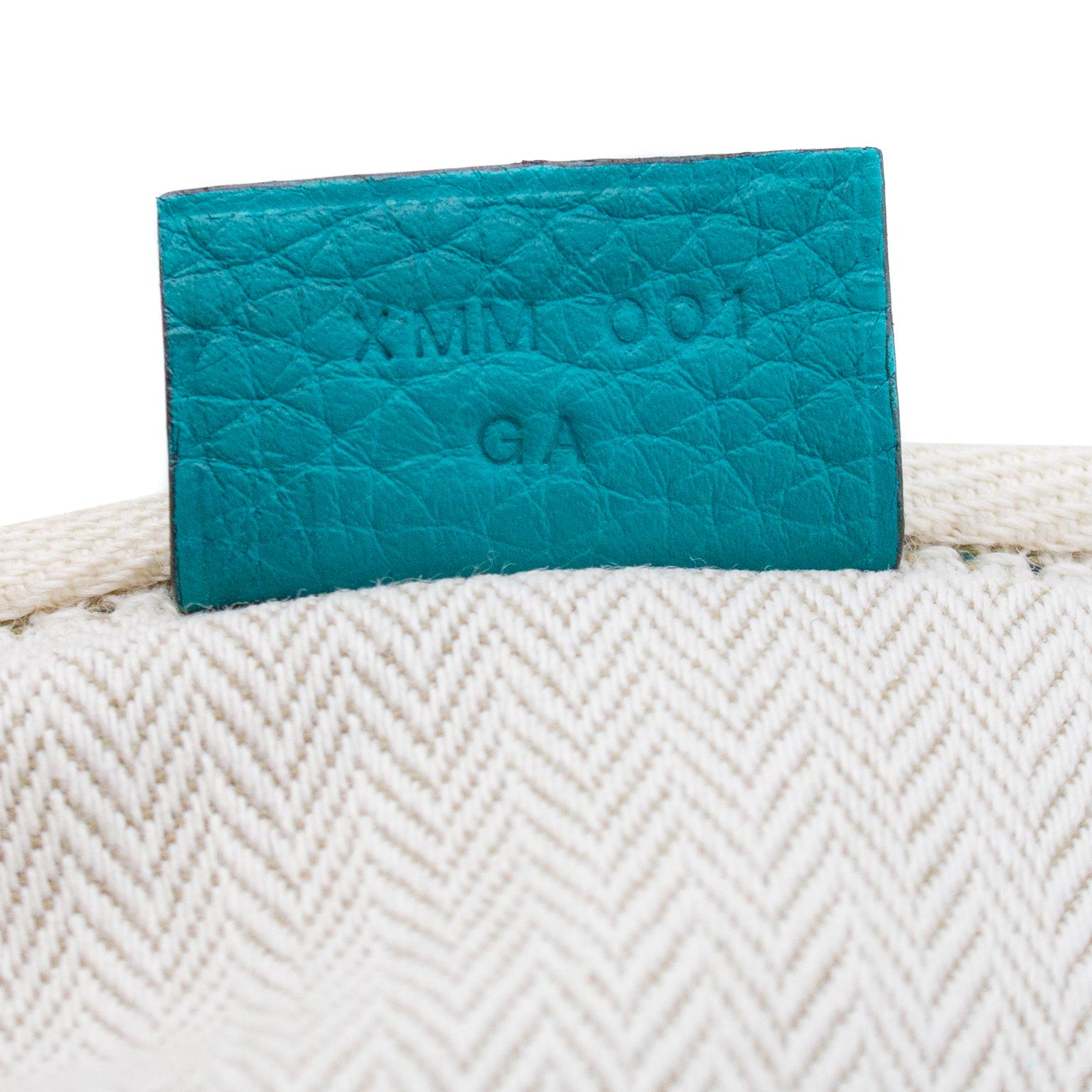 Hermes Taurillon Clemence Novillo Victoria II 35 in Turquoise 5