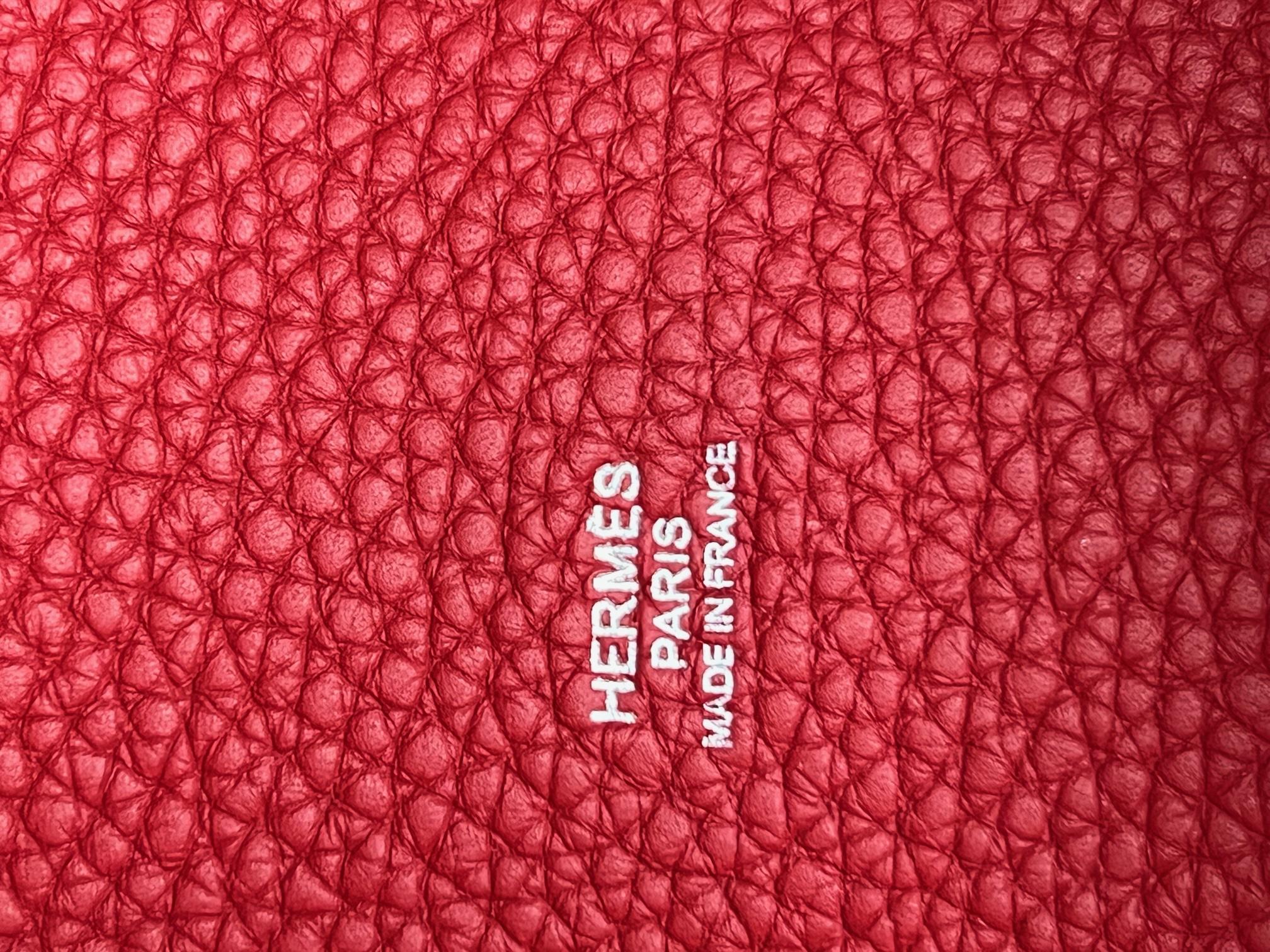 Hermes Taurillon Clemence Picotin Lock  31 TGM Rouge Casaque Tote 10