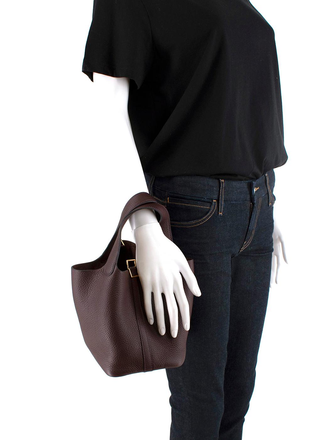 Hermes Taurillon Clemence Rouge Sellier Picotin Lock 18 GHW For Sale 4