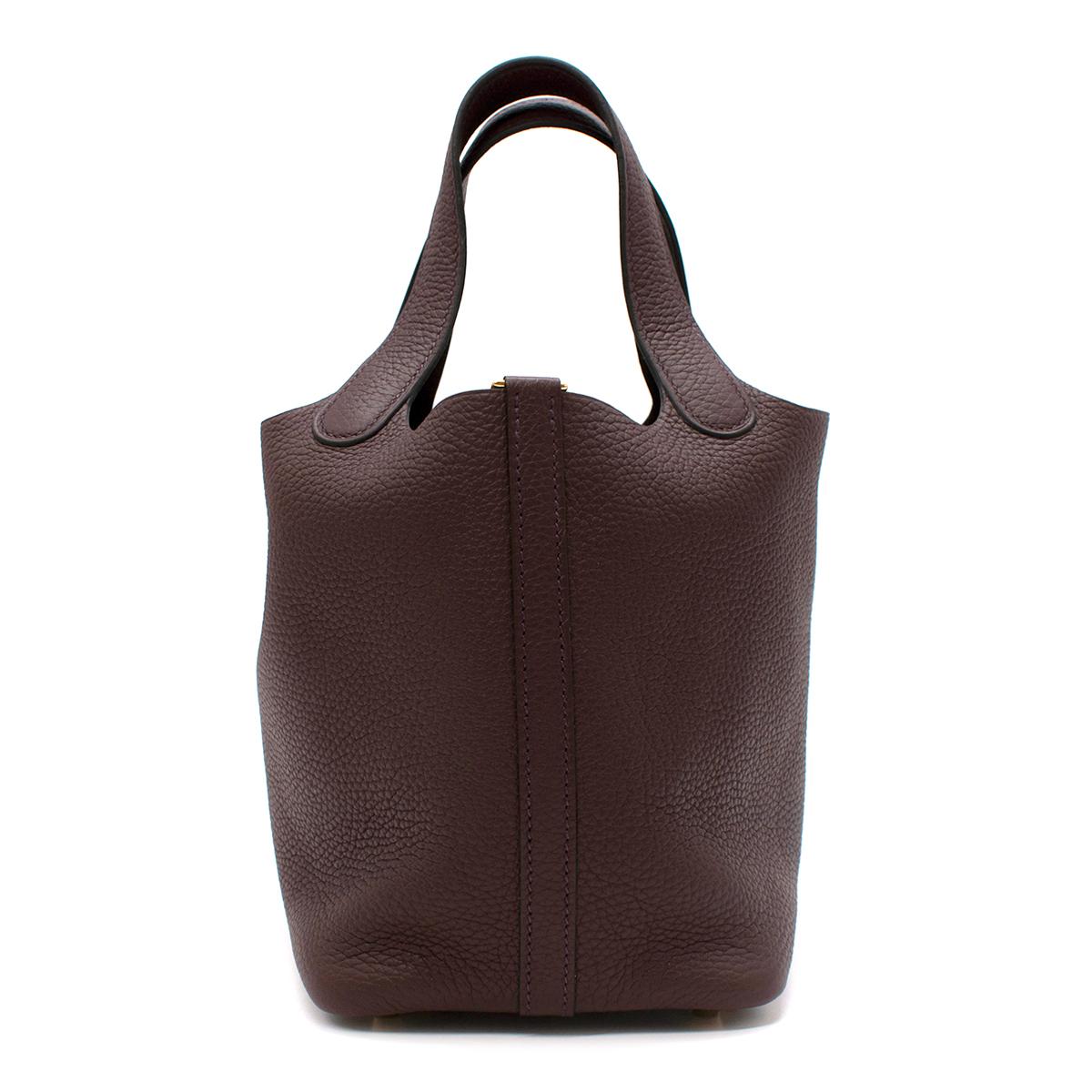 Black Hermes Taurillon Clemence Rouge Sellier Picotin Lock 18 GHW For Sale