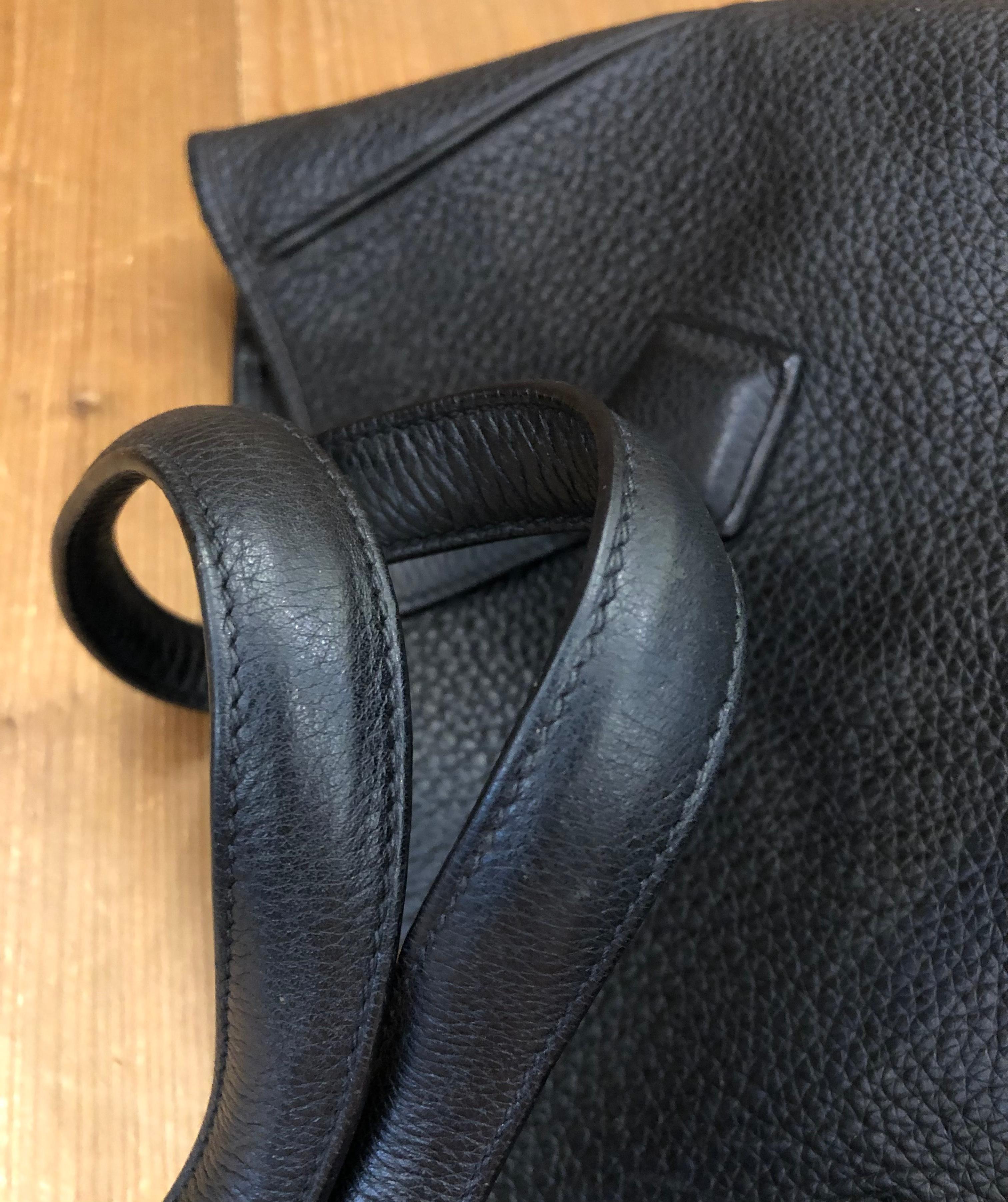HERMES Taurillon Clemence Victoria II Cabas 35 Tote Bag Black 8