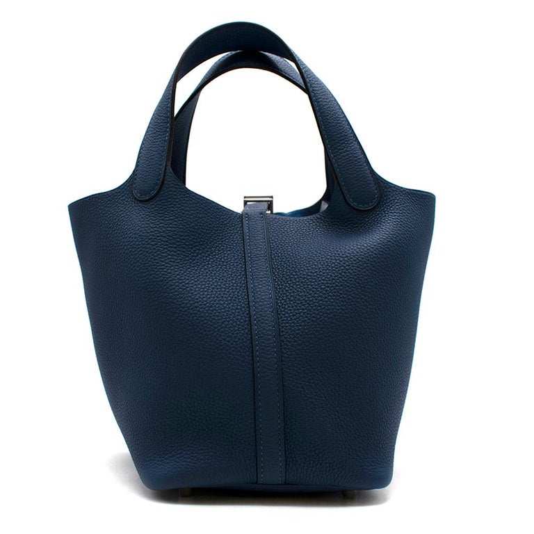 hermes deep blue picotin