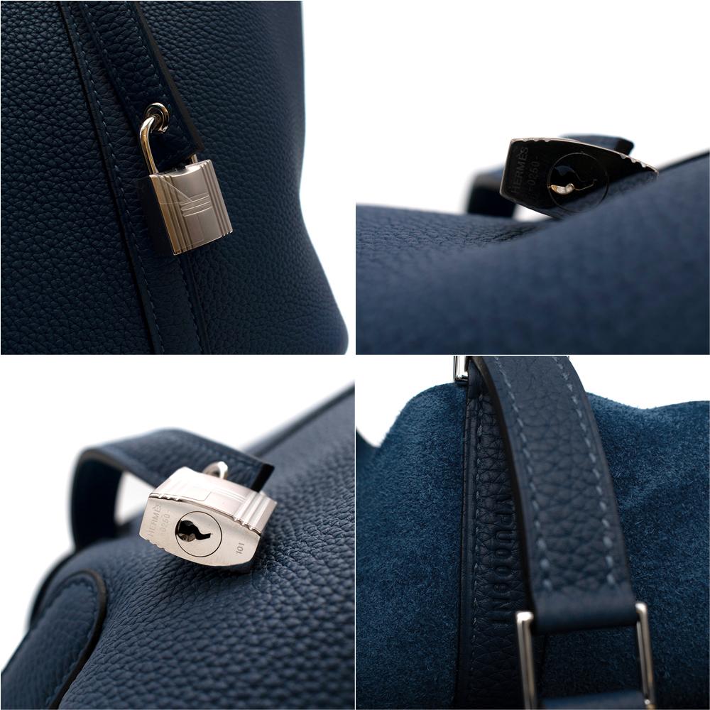 Hermes Taurillon Maurice Deep Blue Picotin Lock 18 PHW 2