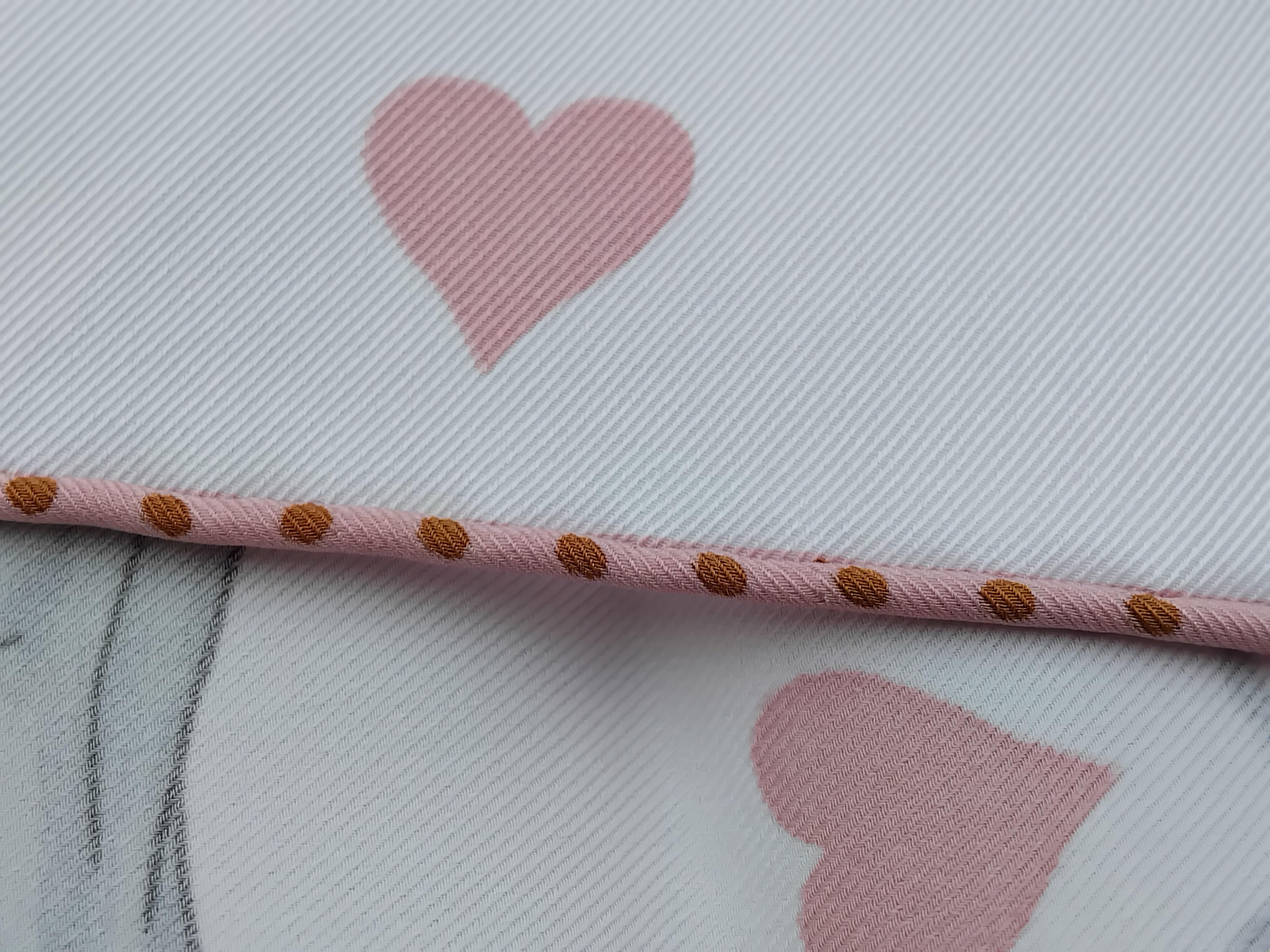 Hermès Tea Time Silk Scarf Pink Beige Jonathan Burton 26' For Sale 2