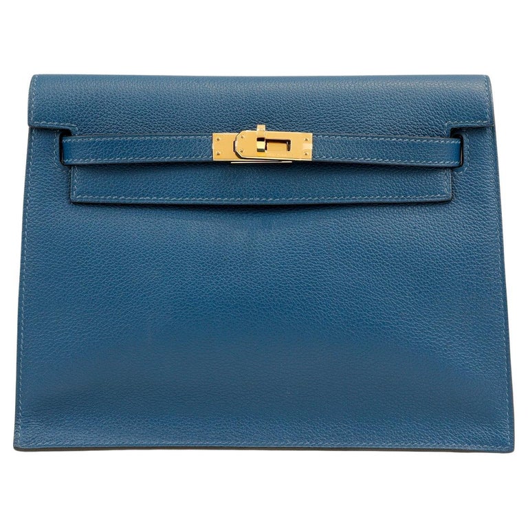 Hermes Kelly Mini II Sellier Handmade Bags In Blue Paradise Epsom Calfskin  On Sale
