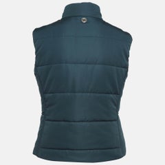 Hermès Teal Blau Synthetik ärmellose gesteppte Weste S