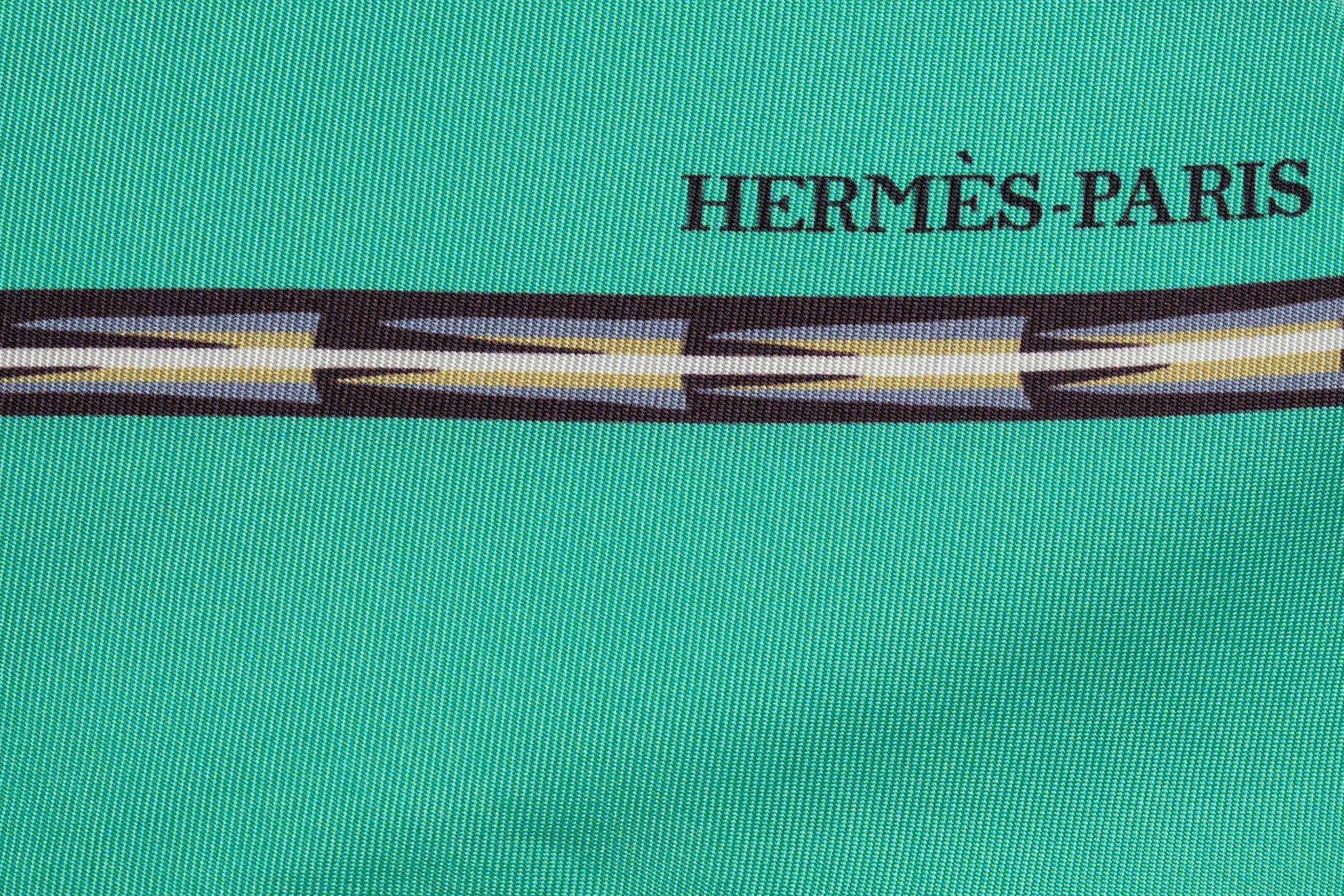 Women's or Men's Hermès Teal Brazil Silk Maxi Twilly For Sale