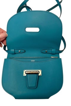 Hermès Teal Swift Leather Mini Convoyeur Bag