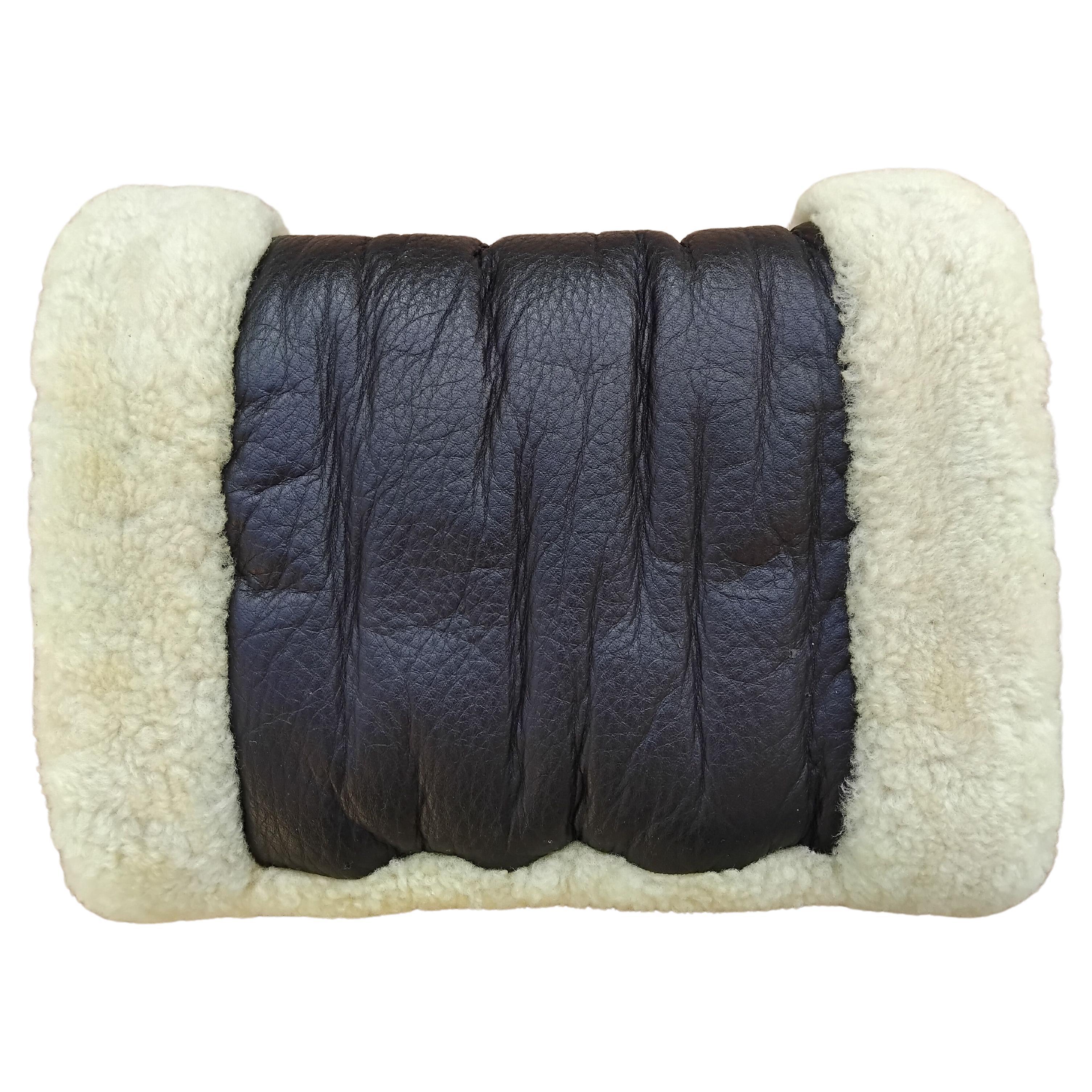 Hermès Teddy Plush Shearling Hand Muff Warmer Leather and Wool For Sale 6