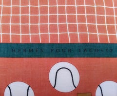 Hermès Tennis 75 years Lacoste Cotton Scarf Charm Limited Edition