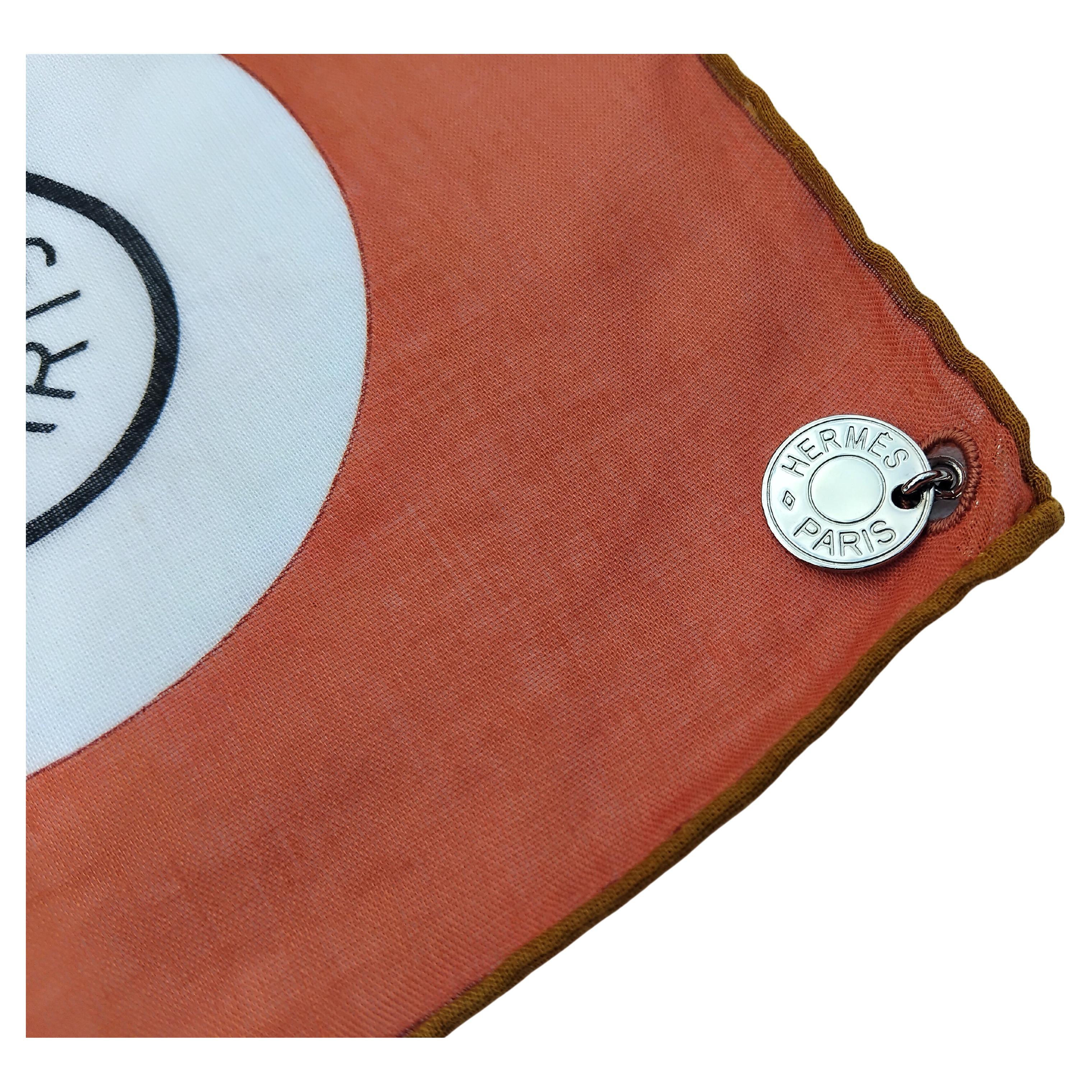 Hermès Tennis 75 ans Lacoste Cotton Scarf Charm Limited Edition en vente 1
