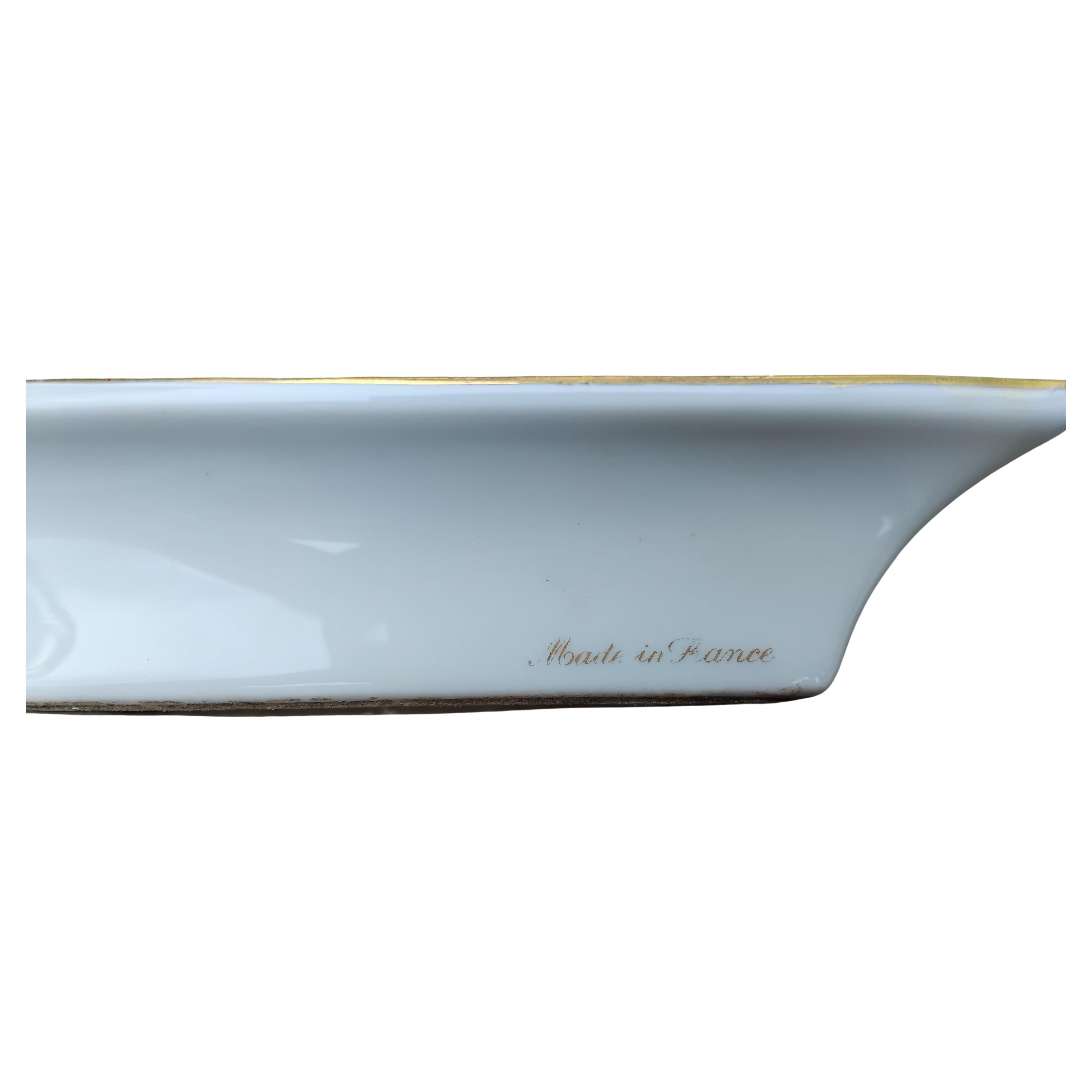 Hermès Tennis Print Cigar Ashtray Change Tray Porcelain Gold For Sale 6