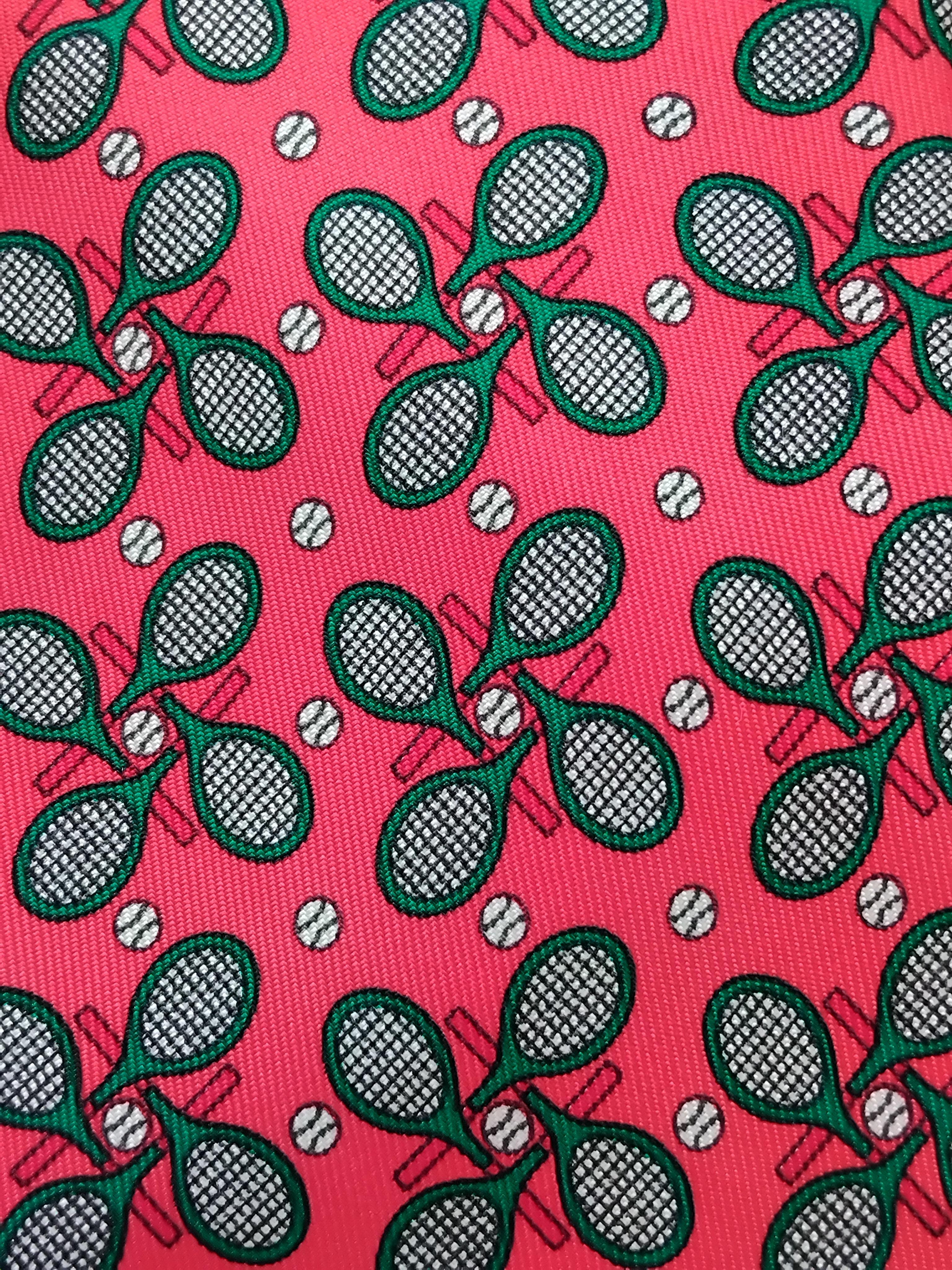 Hermès Tennis Print Silk Tie Rare 1