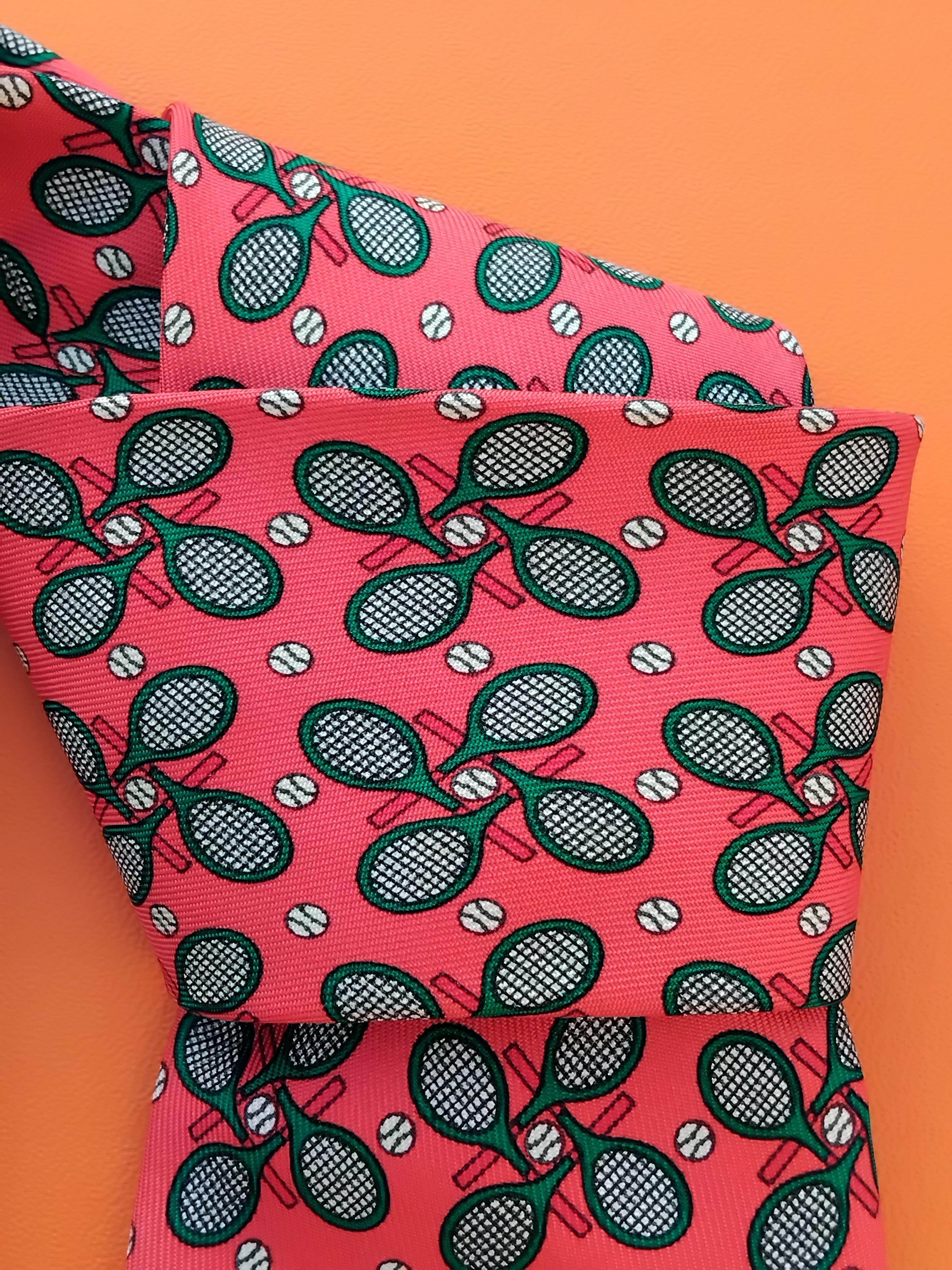 Hermès Tennis Print Silk Tie Rare 2