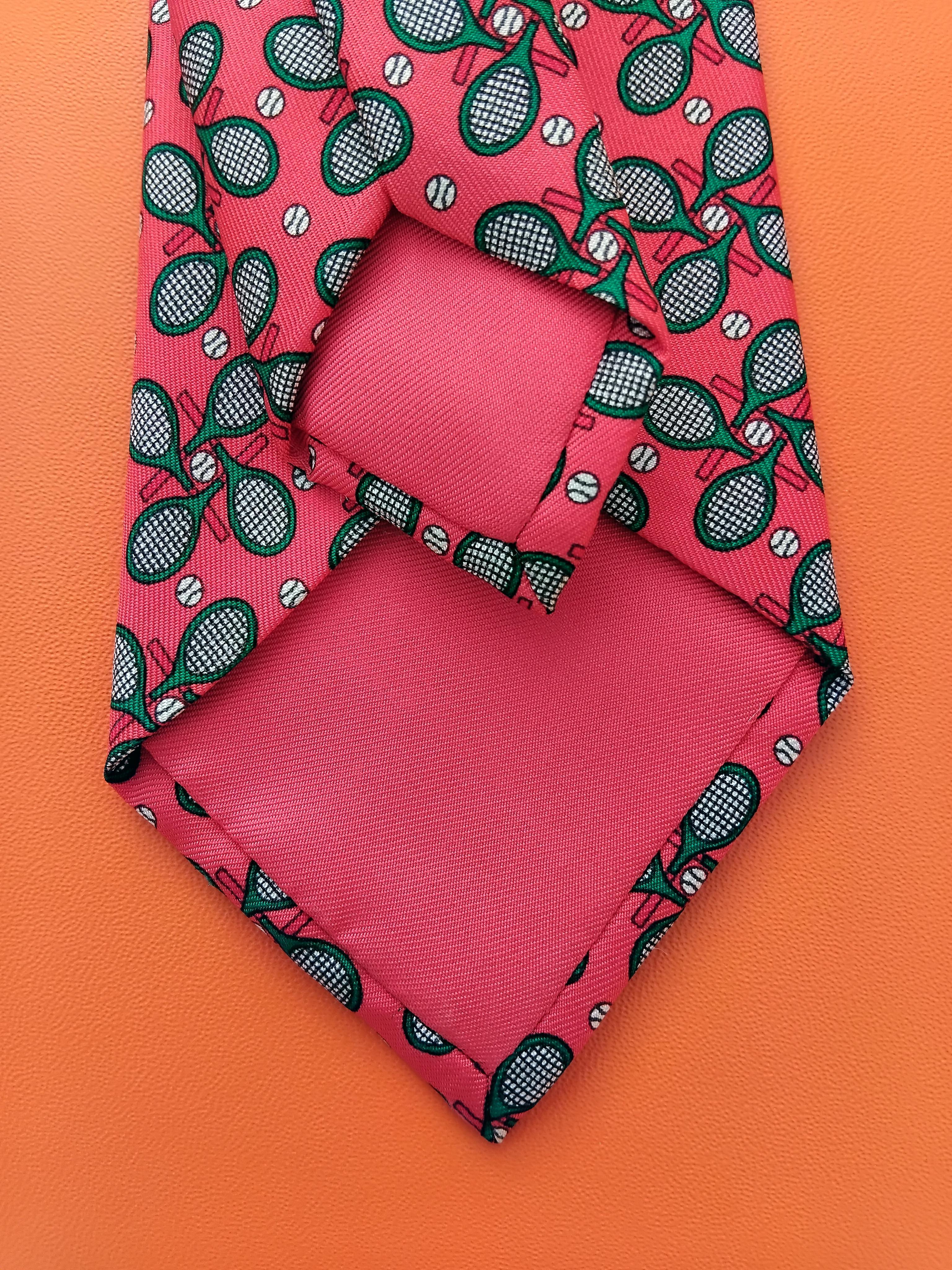 Hermès Tennis Print Silk Tie Rare 4