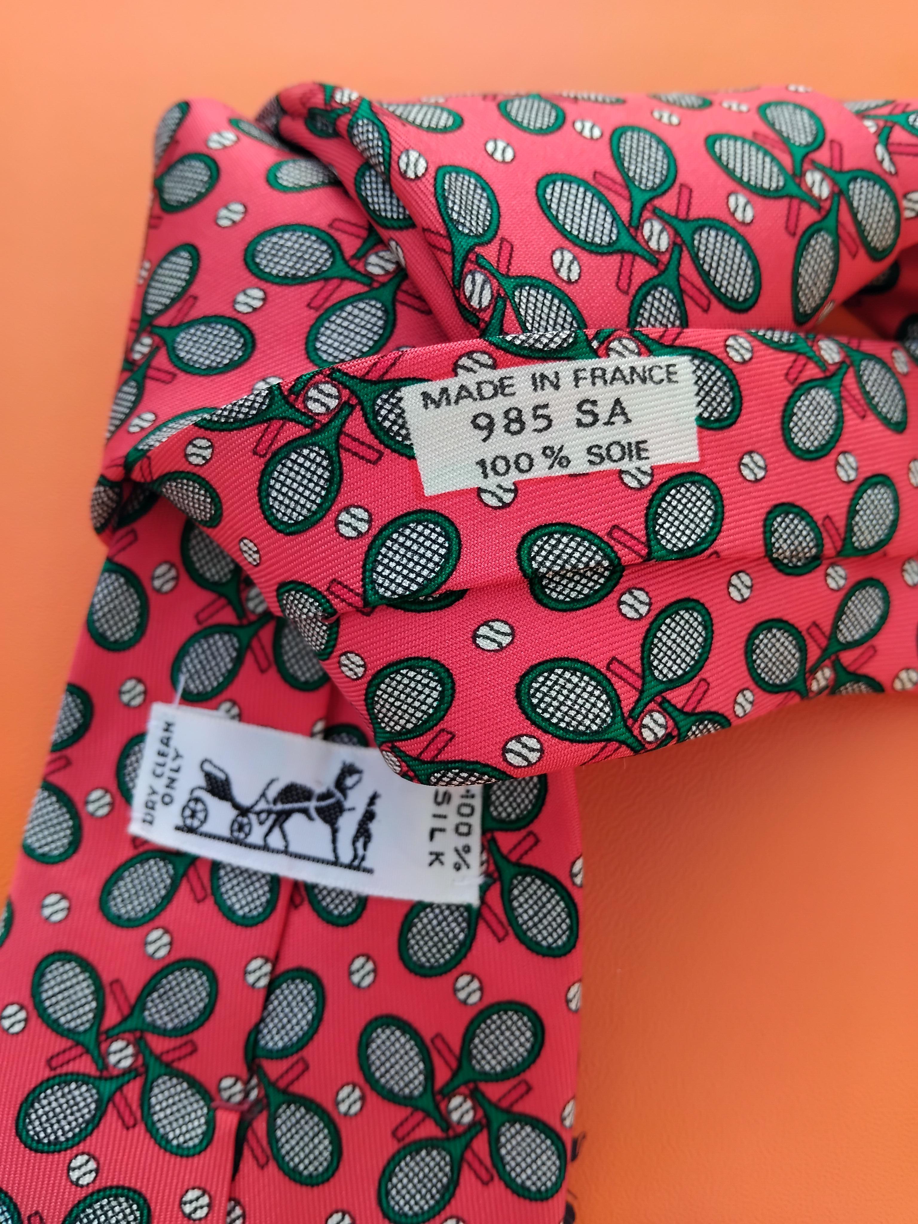Hermès Tennis Print Silk Tie Rare 5