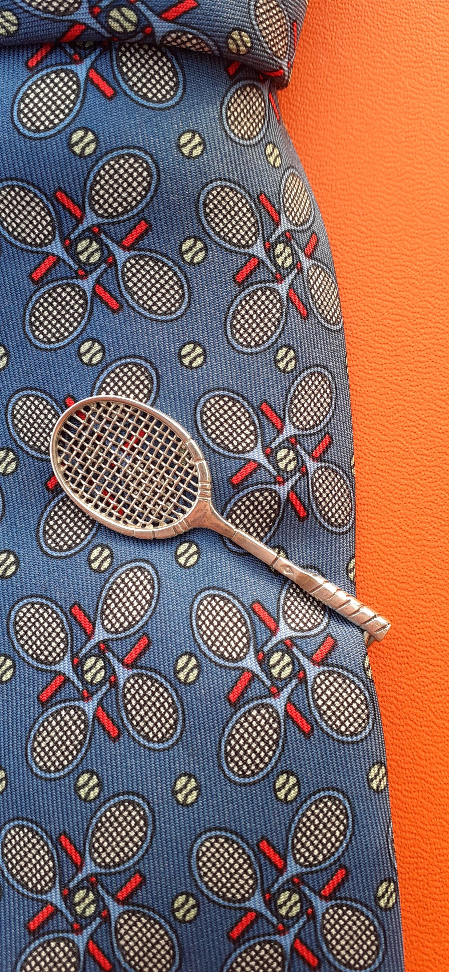 Hermès Tennis Racquets IPTA  Silver Tie Clip For Sale 7