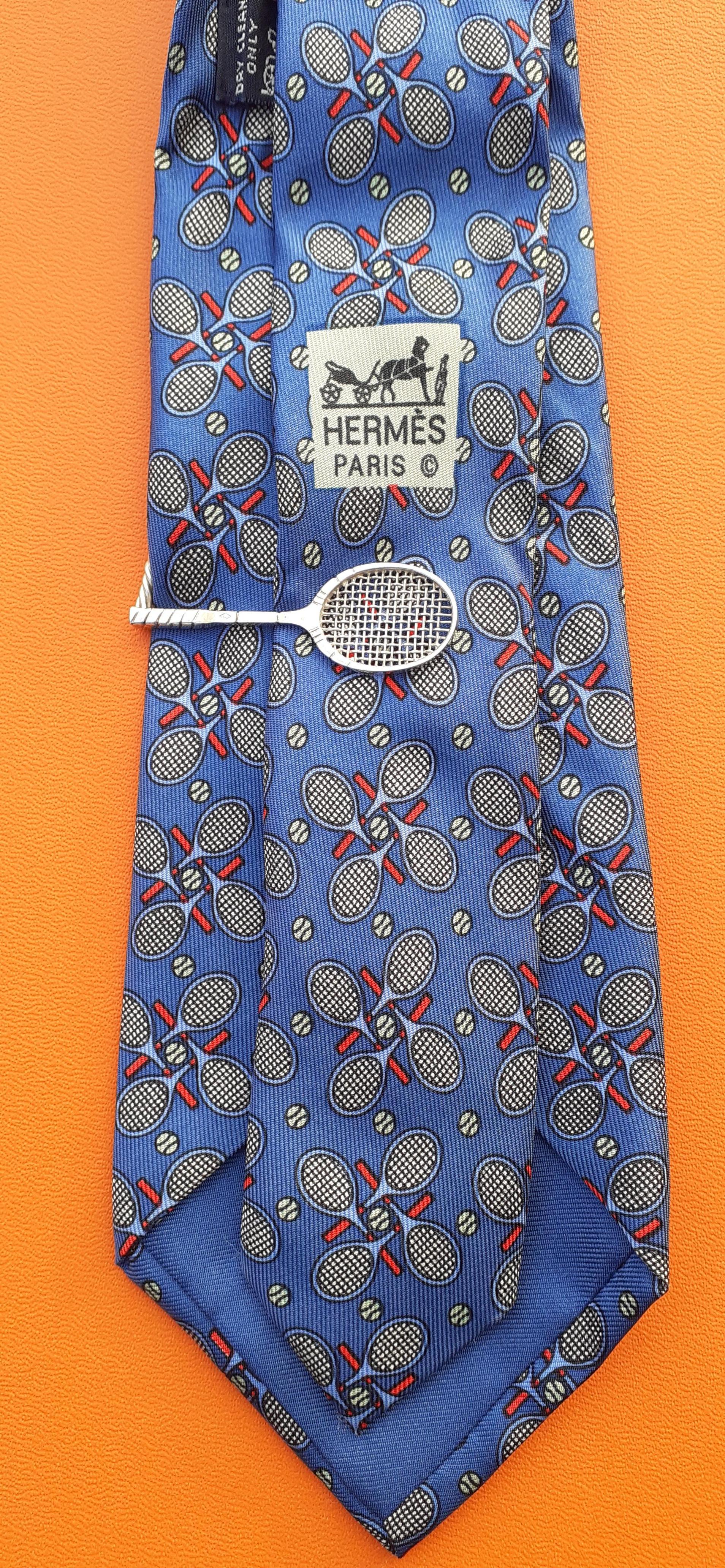 Hermès Tennis Racquets IPTA  Silver Tie Clip For Sale 8