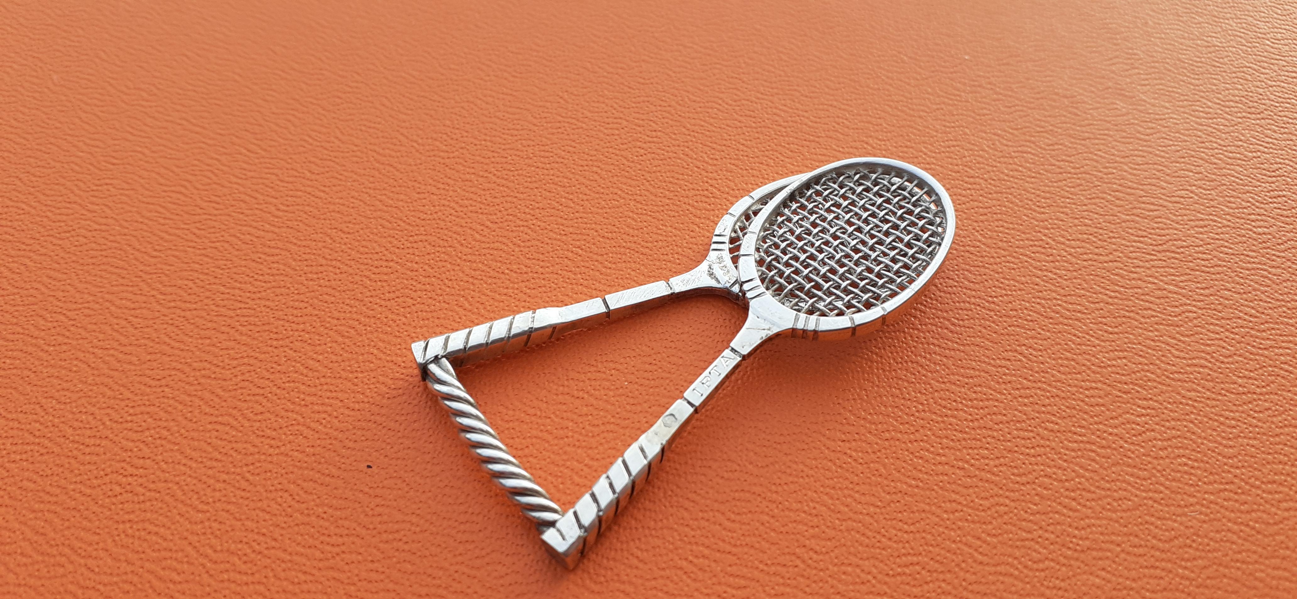 Hermès Tennis Racquets IPTA  Silver Tie Clip For Sale 10