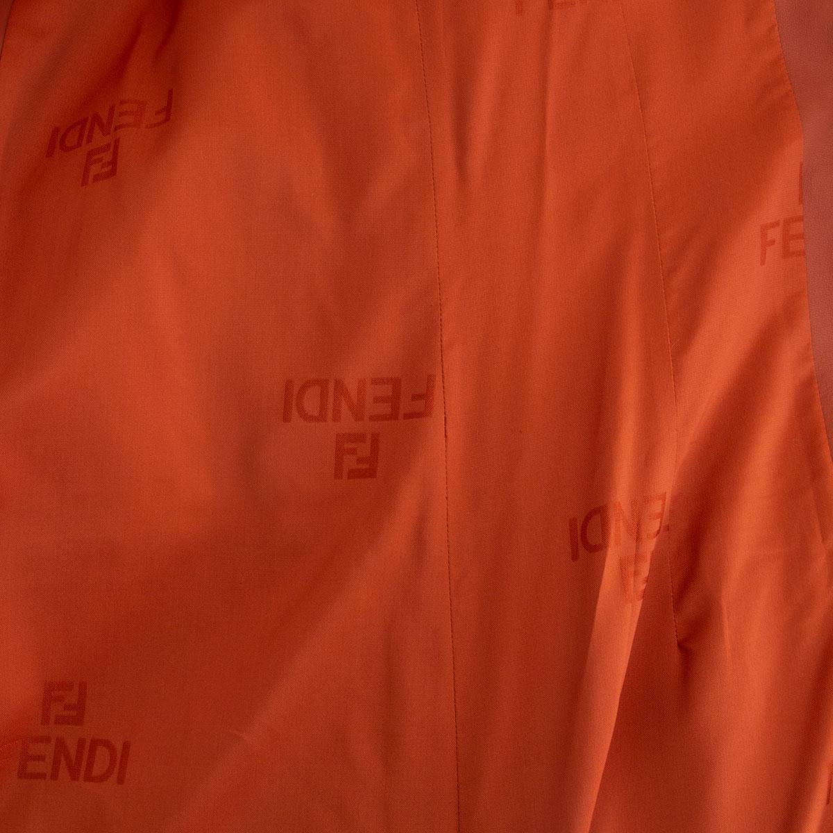 FENDI terracotta orangefarbener DOUBLE BREASTED TRENCH-Mantel aus Leder 38 XS im Angebot 4