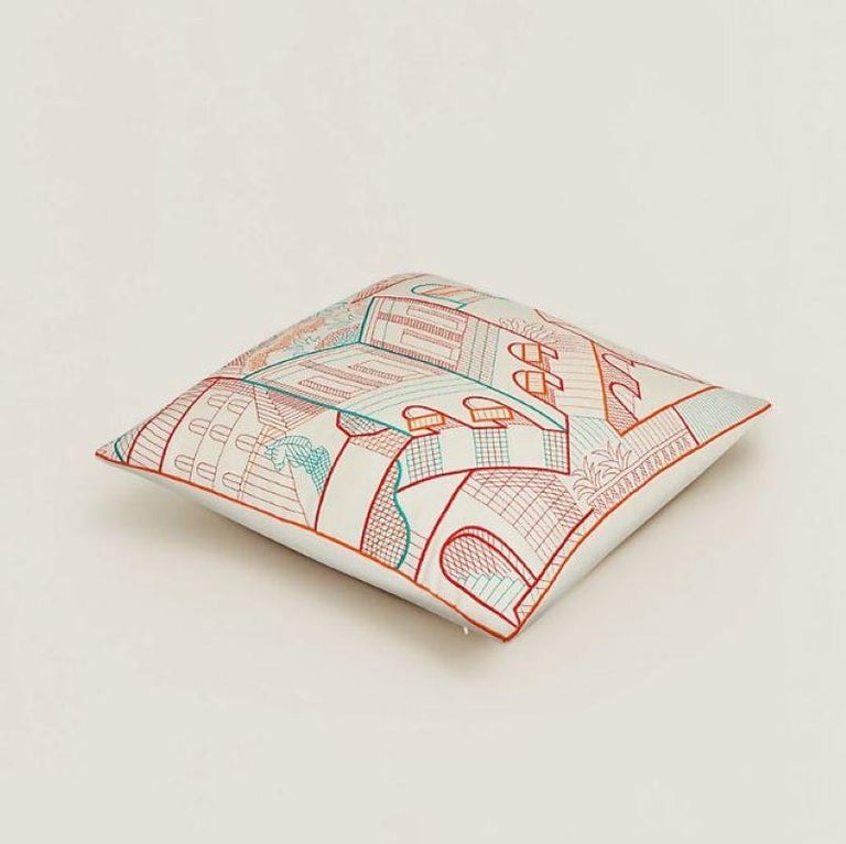 Hermes Terracotta Cushion The Riders For Sale at 1stDibs