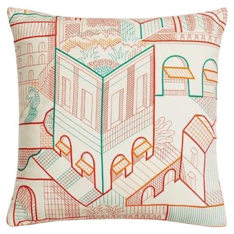 Hermes Terracotta Cushion The Riders For Sale at 1stDibs